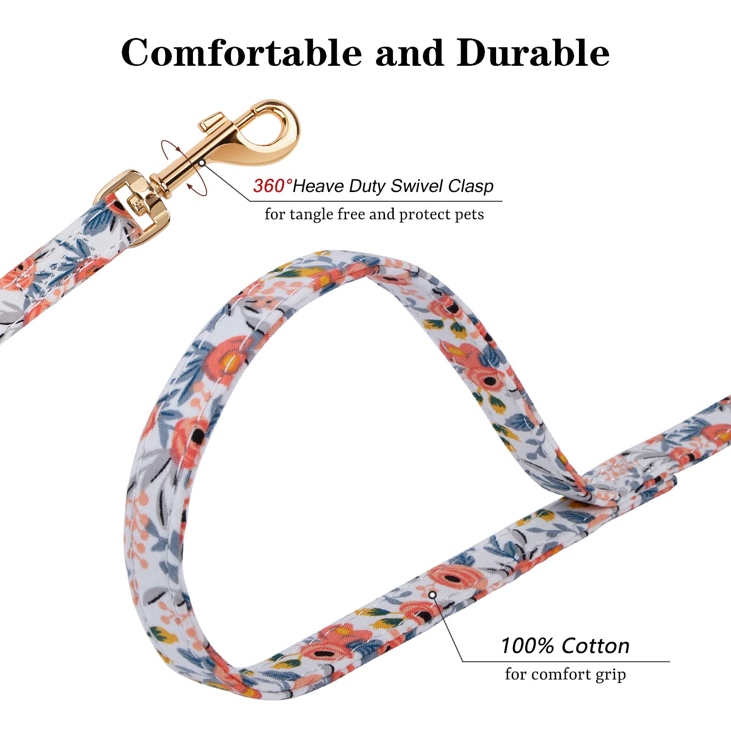 Chede No Pull Floral Pattern Dog Harness- Lightweight, Soft, Adjustable Small Harness And Leash Set, Suitable For Puppy Small An