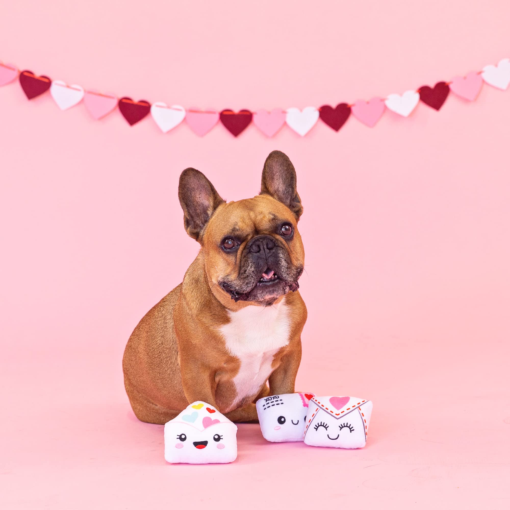 Fringe Studio Plush Dog Toy, 3 Pieces Set, Sealed With A Kiss, Pet Shop Collection (289534)