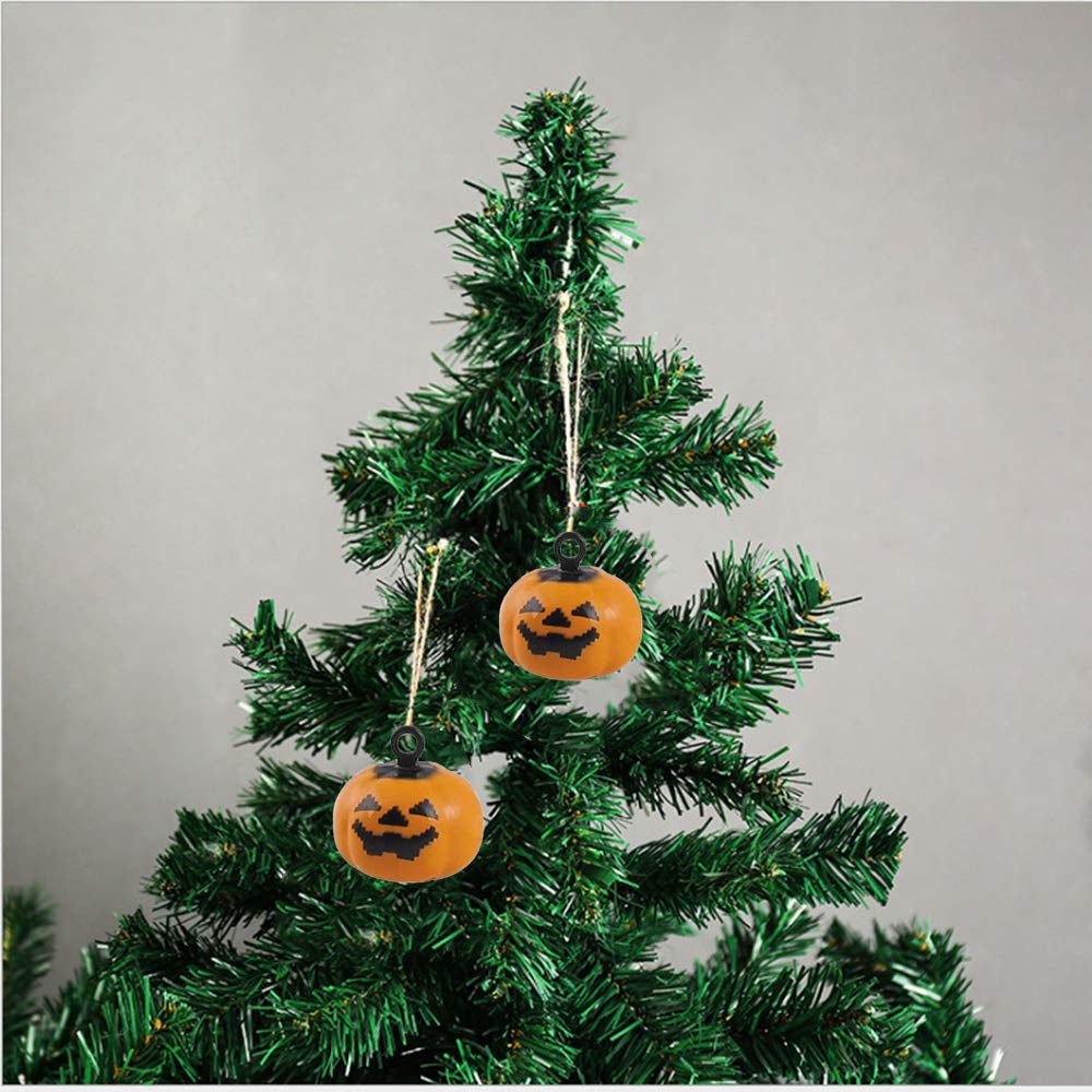 12 Pcs Pumpkin Bells Pet Collar Bells,Halloween Pendants Diy Crafts Handmade Accessories 19 Mm Charm Pendants Decoration