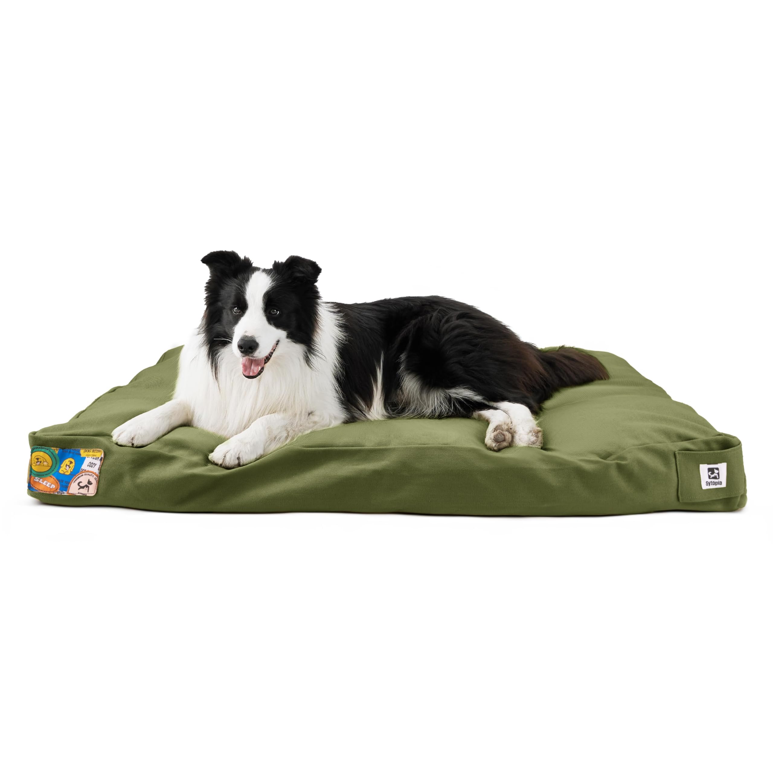 Sytopia 36 Inch Indestructible Canvas Dog Bed, Chew Proof Outdoor Pet Bed, Waterproof Washable Removable Cover, Patio Pet Pad, G