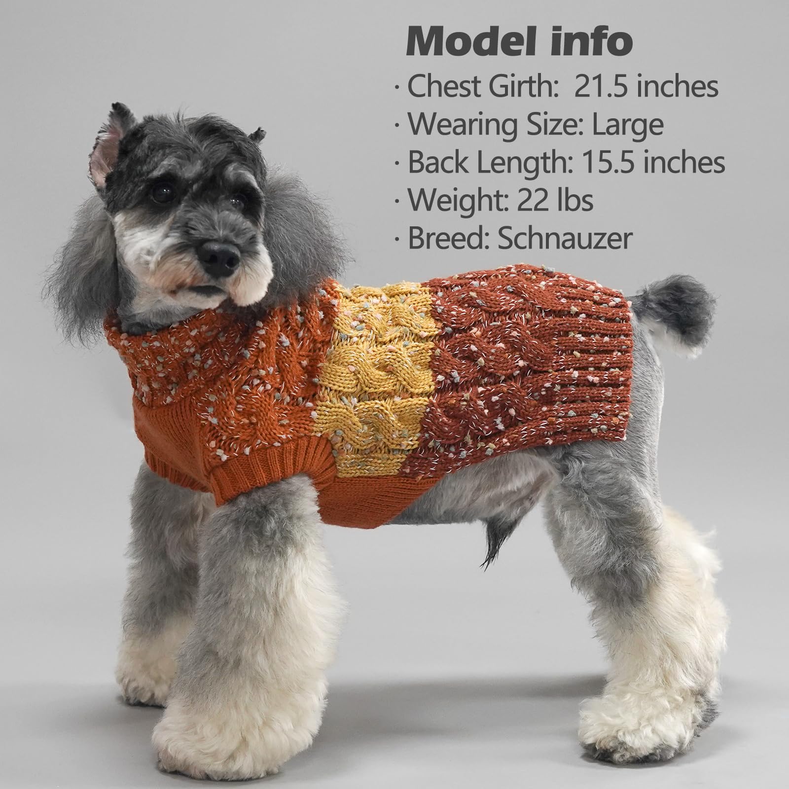 Kyeese Dog Sweater Color Block Dog Sweaters For Medium Dogs Boy With Fuzzy Thread Knitted Turtleneck Dog Sweater For Medium Dogs