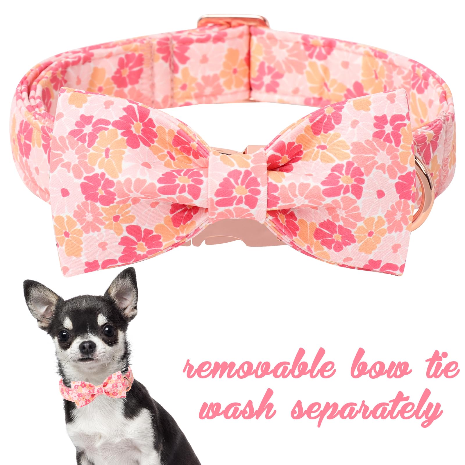 Unique Style Paws Cartoon Dog Collar With Bow Spring Summer Puppy Collar With Flower For Small Medium Large Boys Girls Dogs