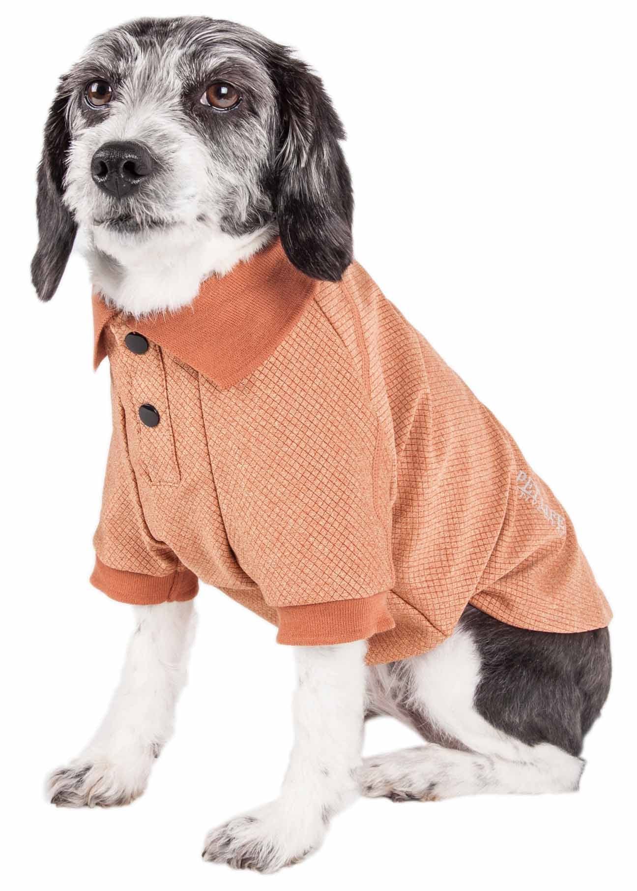 Pet Life  Active 'Fur-Flexed' Fitness and Yoga Pet T-Shirt Dog Polo - Breathable Dog Shirt Featuring 4-Way Relax-Stretch, Reflec