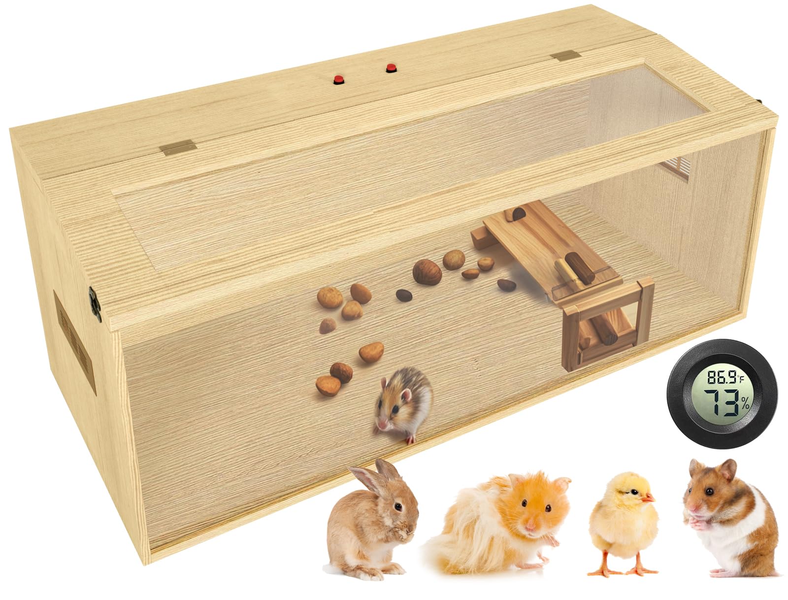 Large Hamster Cage 40, Top Opening Lockable Roof, Gerbil Cage With Ventilation Window, Dwarf Hamster Cages And Habitats, Chewp