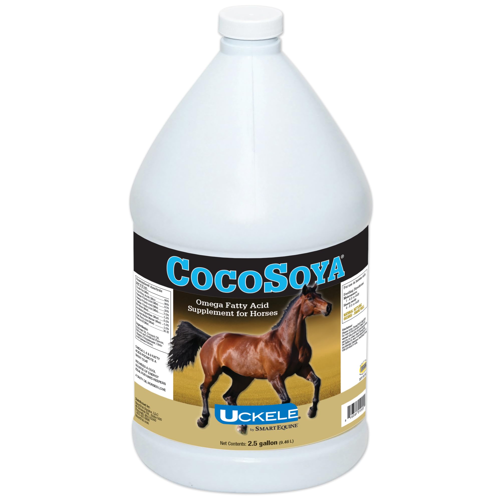Uckele CocoSoya Oil Horse Supplement - Omega Fatty Acid Supplement for Horses - Equine Vitamin & Mineral Supplement - 2.5 gallon
