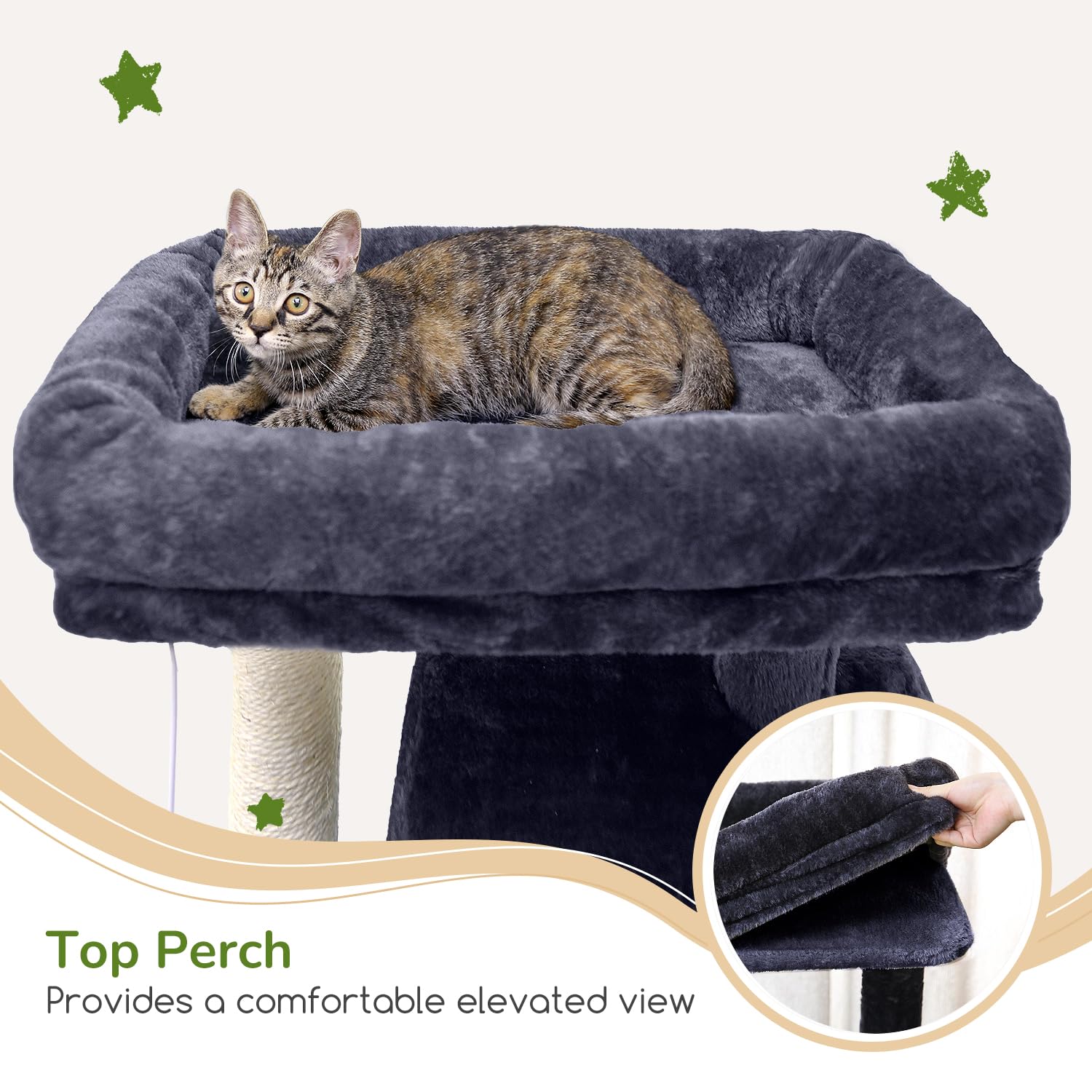 Globlazer Heavy Duty Cat Tree Tower, 70inch Sturdy Cat Tree for Indoor Cats Sturdy Large Cat Tower with Scratching Post and Boar