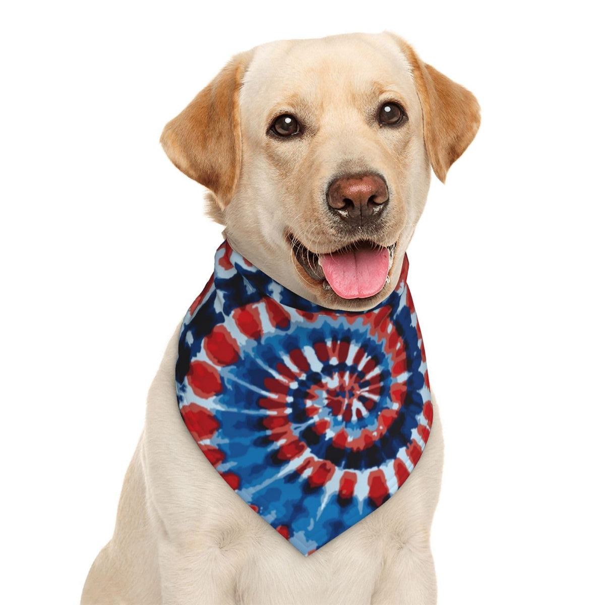 Red Blue Tie Dye Circle Spiral Swirl Dog Bandana Scarf Triangle Bibs Pet Accessories Cat Kerchief
