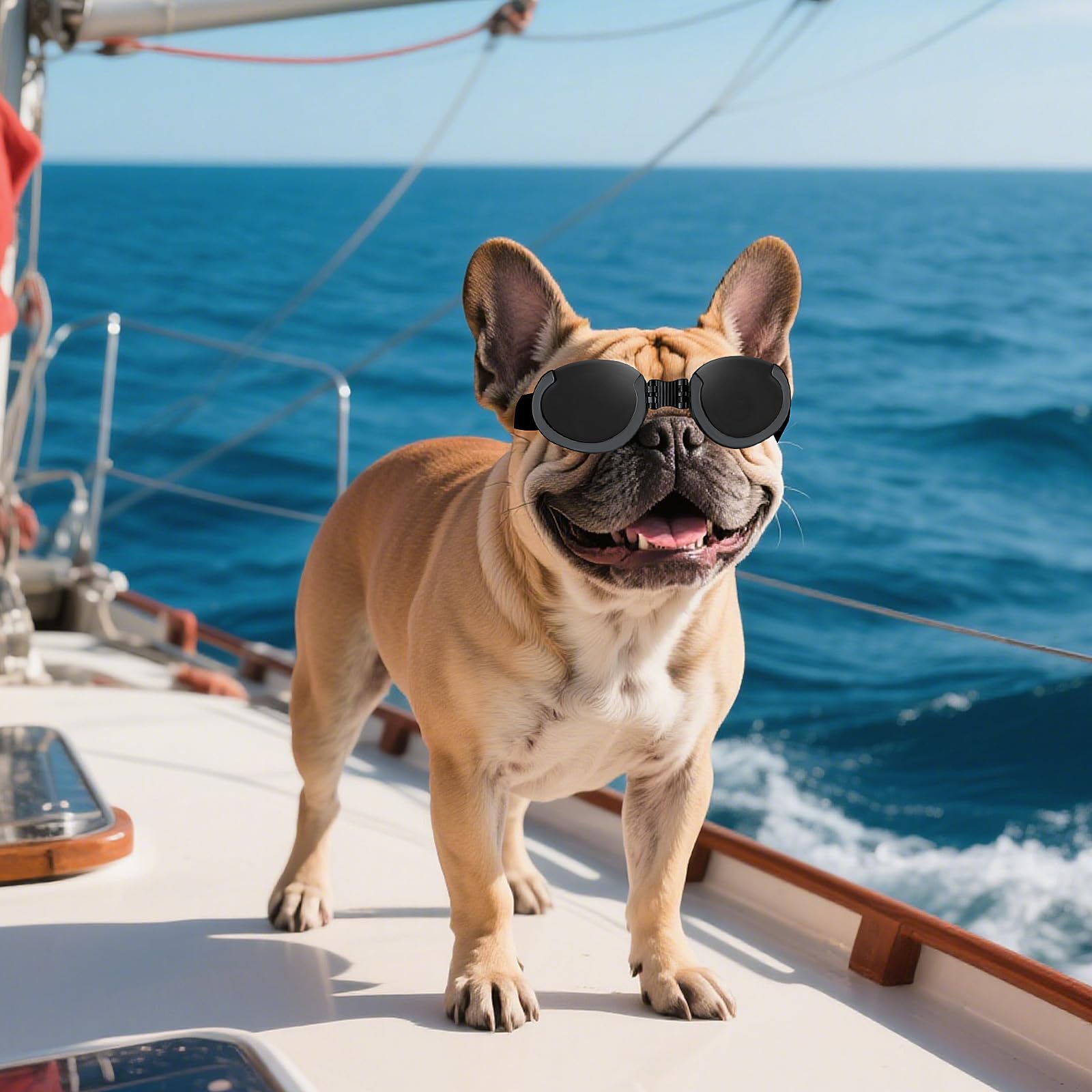 Namsan Clear Dog Goggles Medium Breed, With Black Replaceable Lenses, Interchangeable Doggie Sunglasses For Small To Medium Dogs