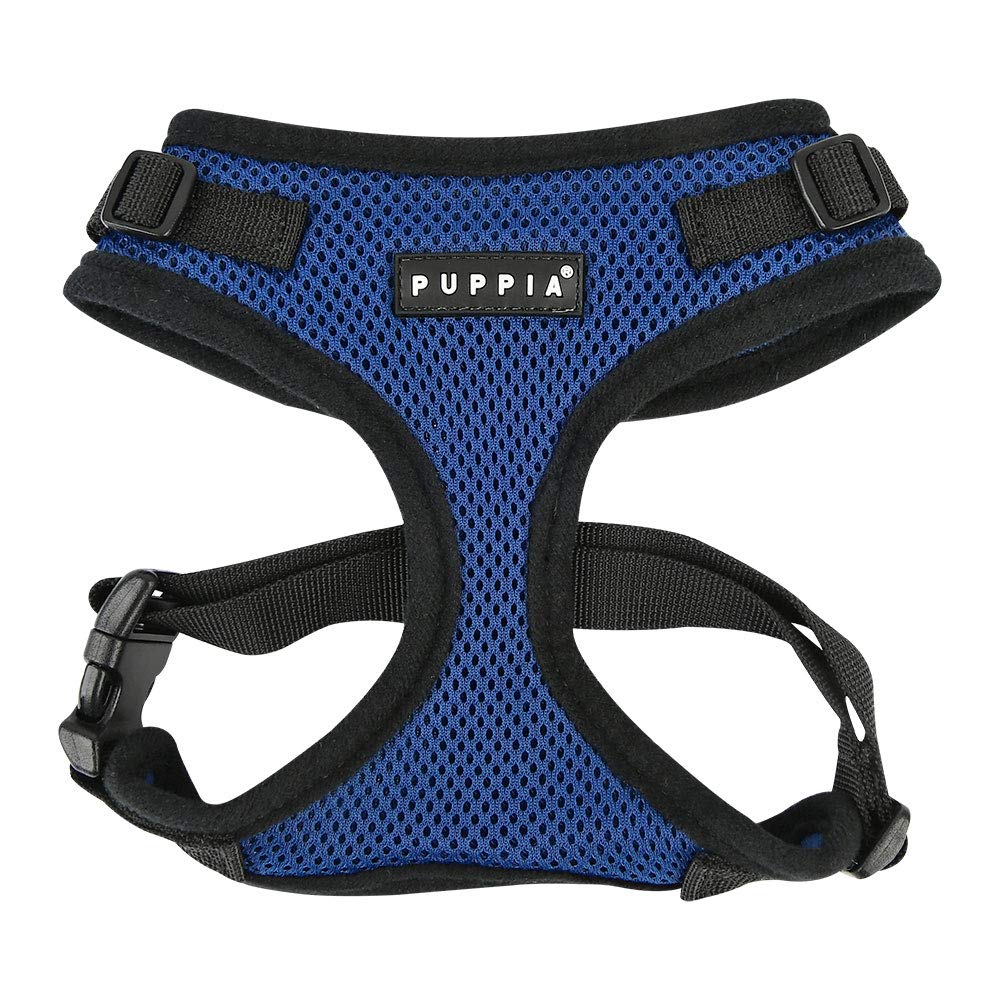 Puppia Authentic Ritefit Harness With Adjustable Neck, Medium, Royal Blue