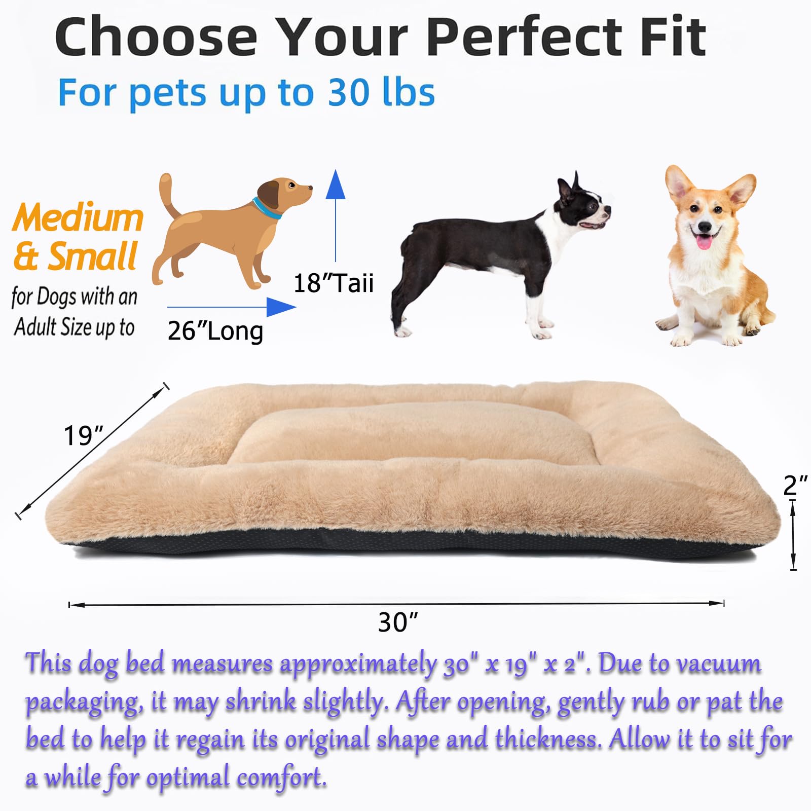 Dog Beds Crate Pad For Medium Dogs Fit Metal Crates Or Cages,Ultra Soft Dog Kennel Mat For Crates Washable With Anti-Slip Bottom