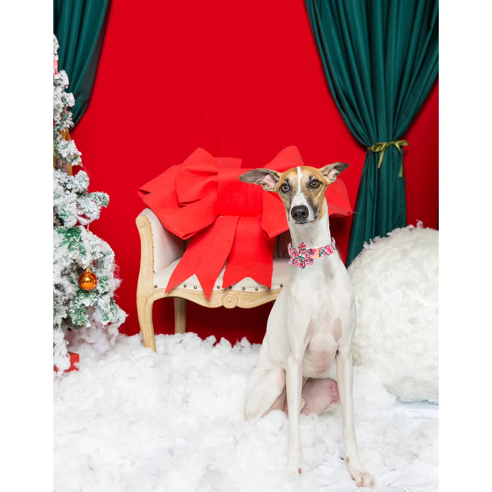 Unique Style Paws Dog Collar With Flower Pink & Green Plaid Dog Collar Best Gifts For Small Medium Large Dogs -Xl