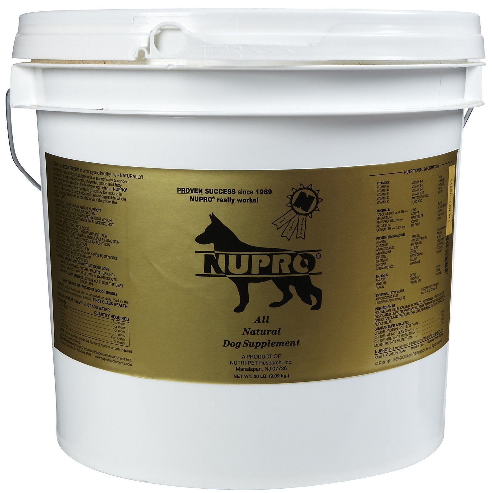 NUPRO SUPPLEMENTS 330015 All Natural Dogs Supplements for Pets, 20-Pound