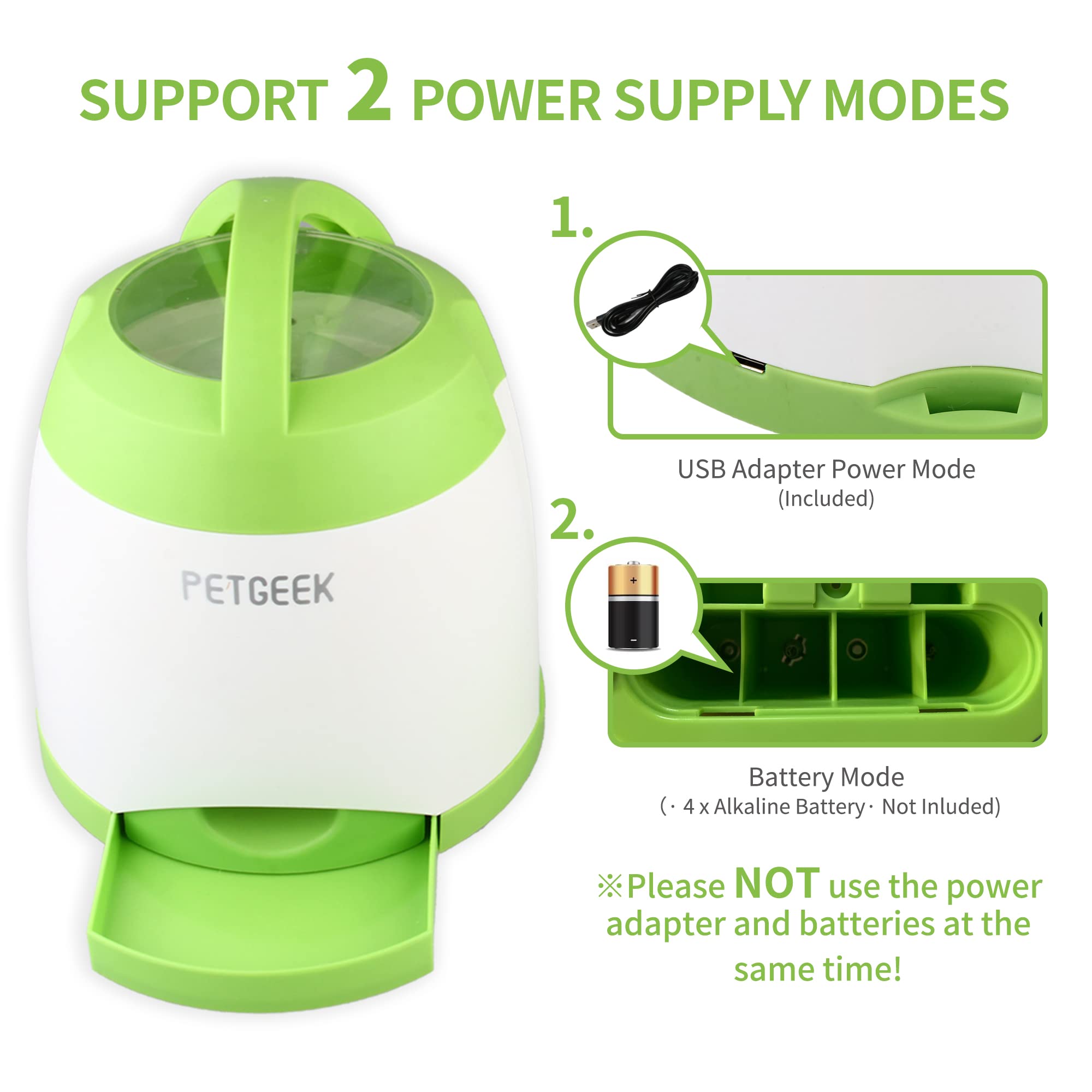 PETgEEK Treat Dispenser Dog Toys, Automatic Pet Feeder with Dual Power Supply and Remote control, Dog Puzzle Toys and Interactiv