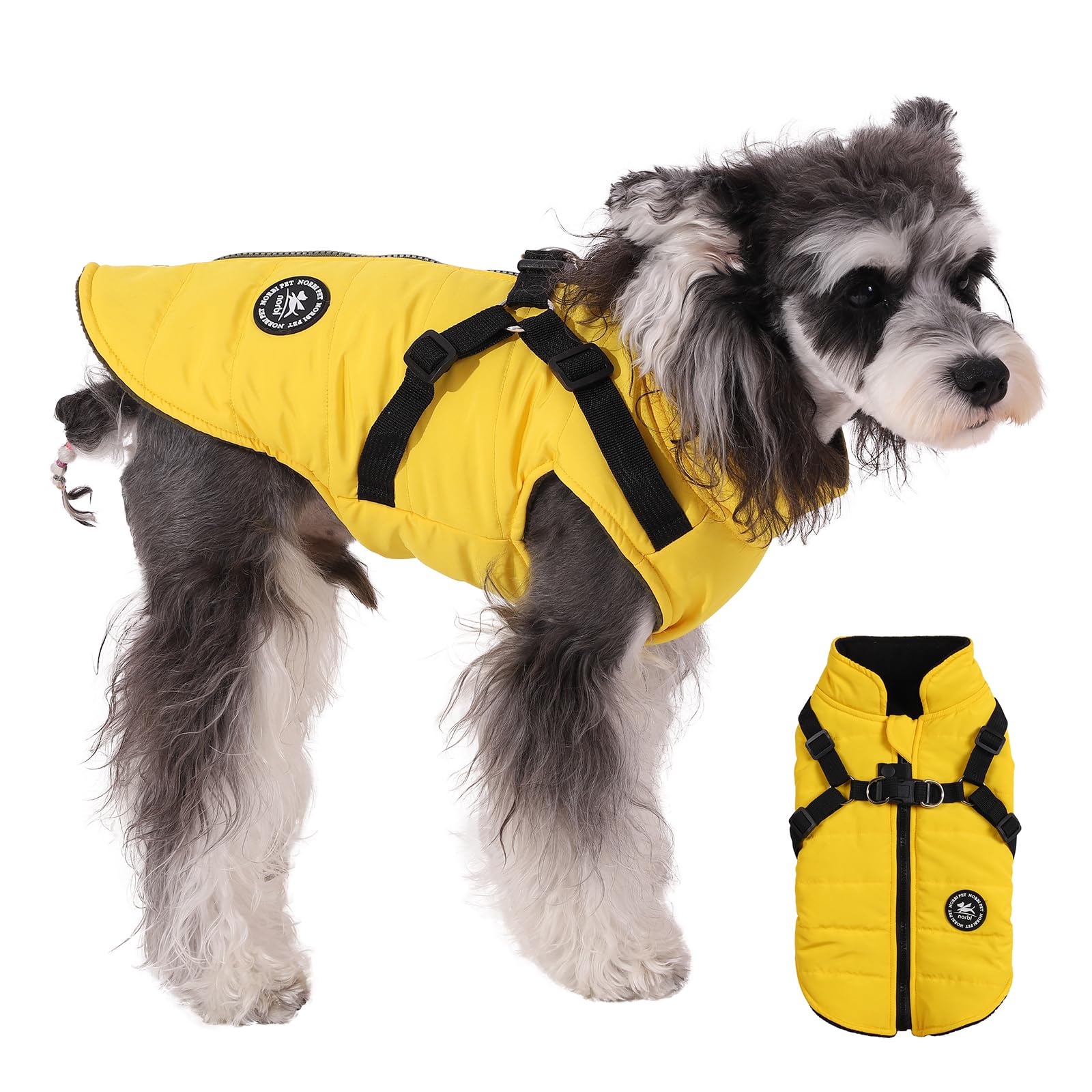 Norbi Dog Winter Jacket With Built-In Harness - Adjustable Warm Coats For Small To Large Dogs - Cold Weather Protection