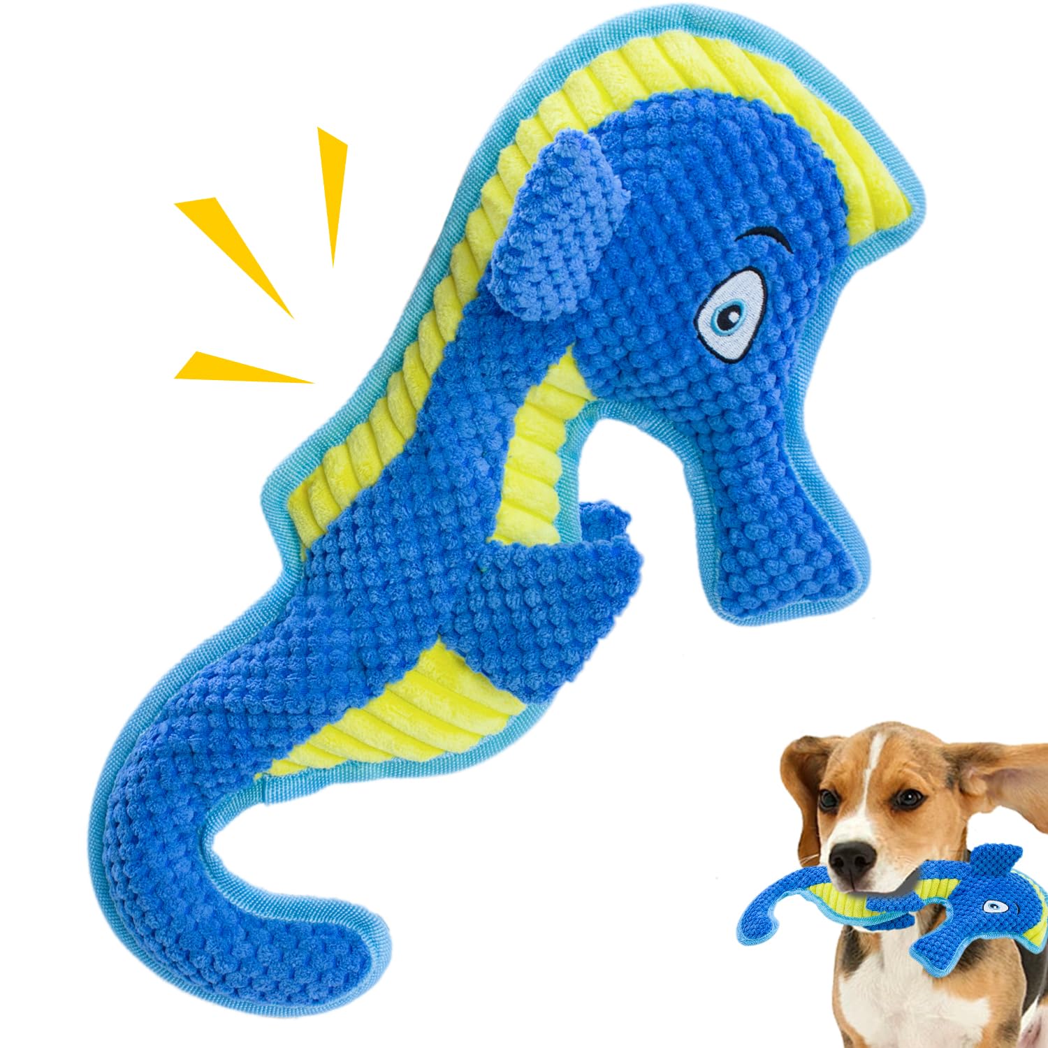 Vwptchi Squeaky Durable Chew Seahorse For Aggressive Dogs No-Stuffed Dog Toy Interactive Hours Of Fun Keep Pups Busy