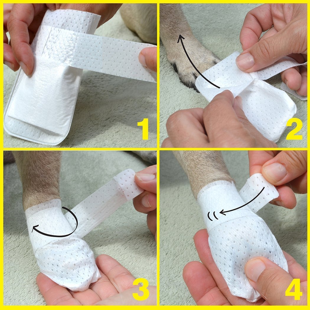 Pawflex Bandages Medimitt Bandages for Pets (Pack of 4) Large