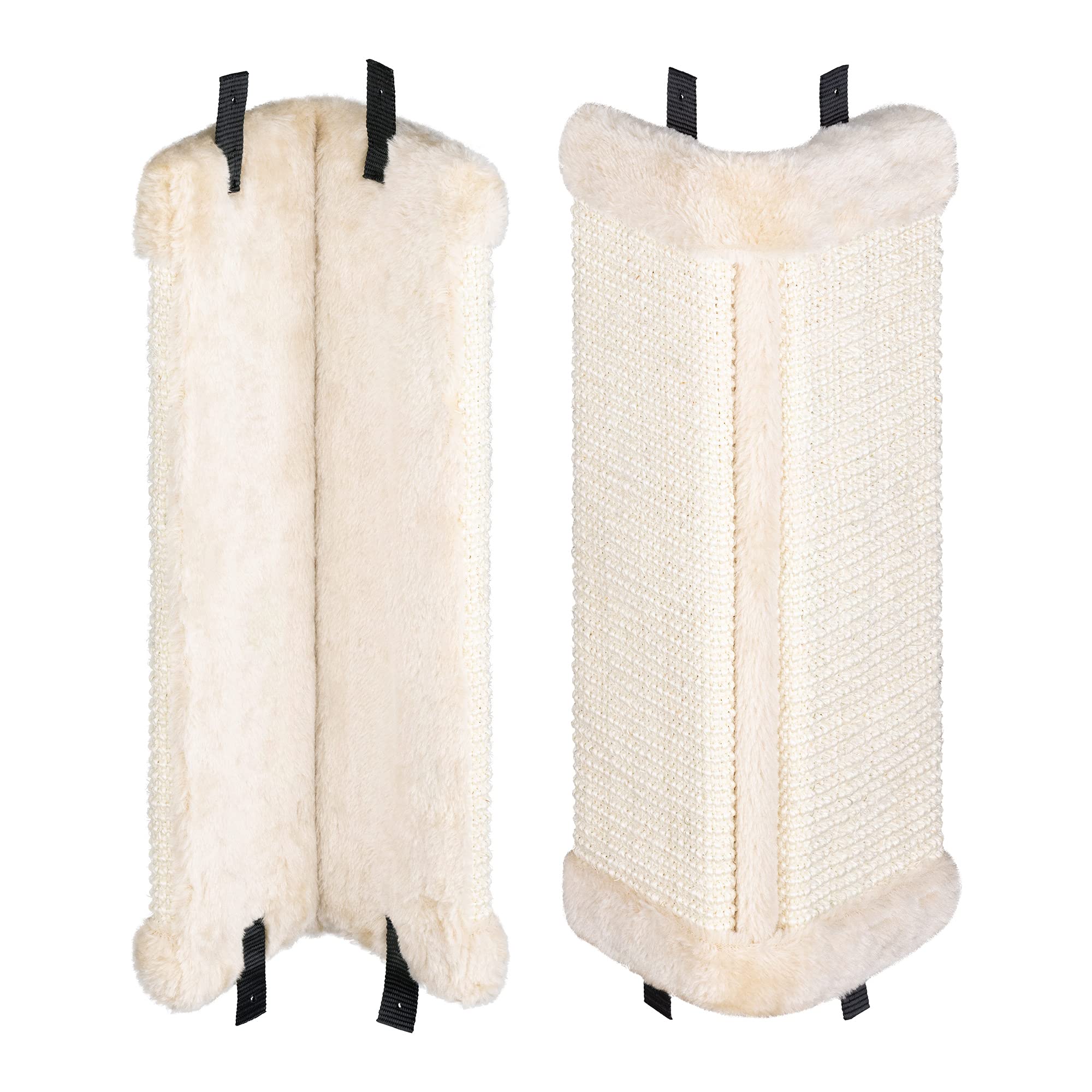 Navaris Corner Wall Cat Scratcher (Set Of 2) - Wall Mounted Sisal Scratching Pad For Cats - Vertical Corner Mount Scratch Panel 