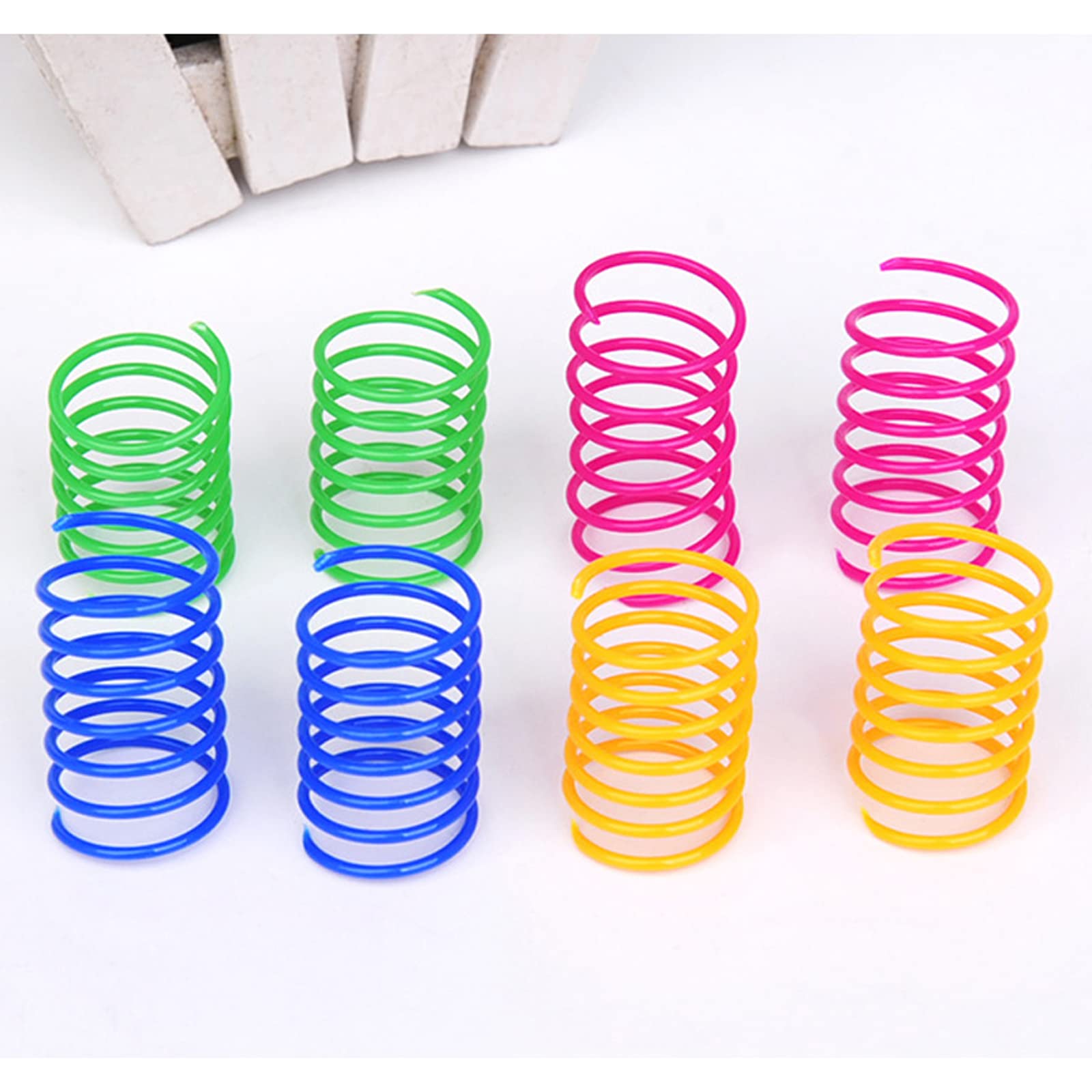 Aimicoca 120 Pack Cat Spring Toy - Interactive Plastic Coils For Indoor Cats, Colorful Spiral Springs For Swatting, Biting, Hunt
