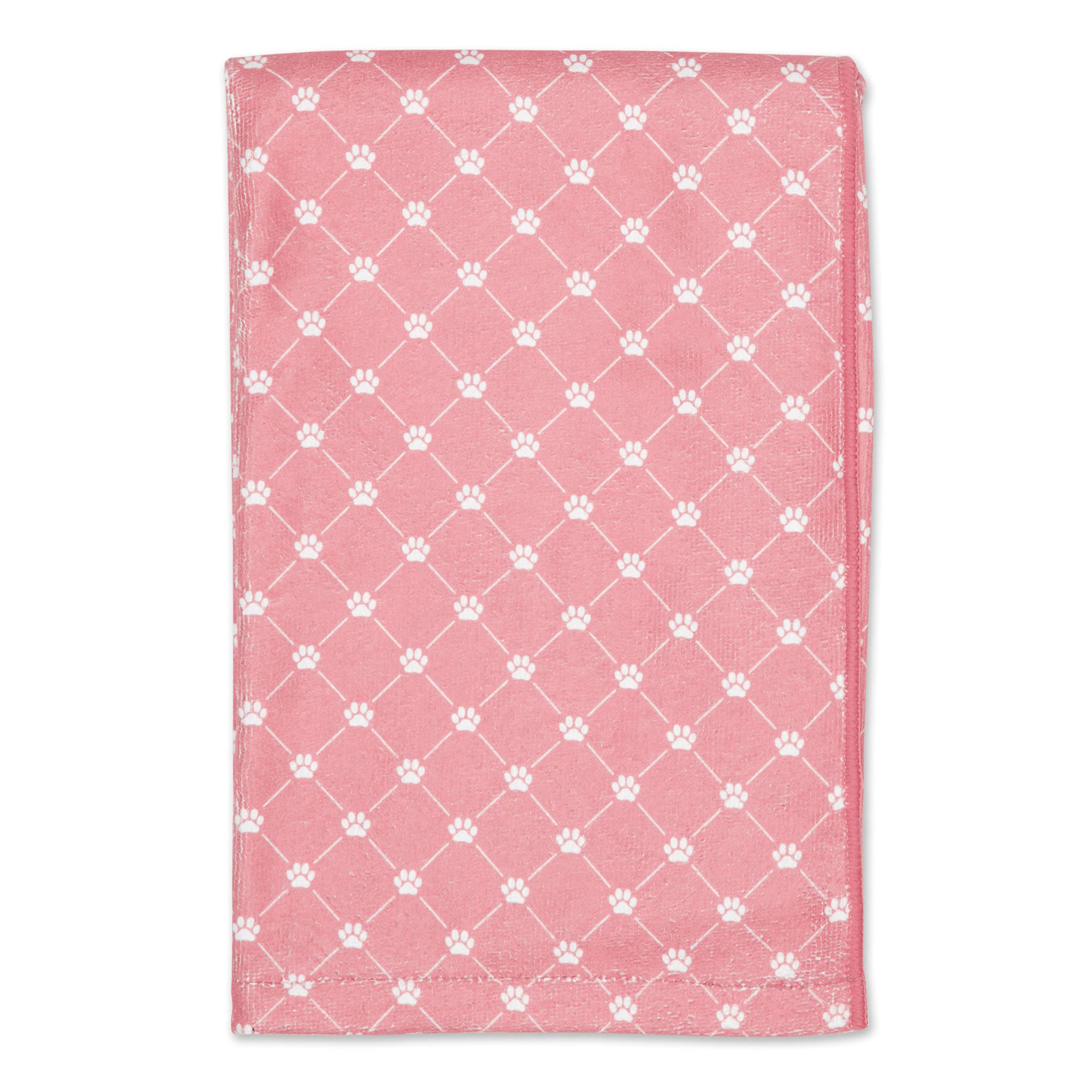Bone Dry Pet Grooming Towel Collection Absorbent Microfiber X-Large, 41x23.5", Trellis Rose