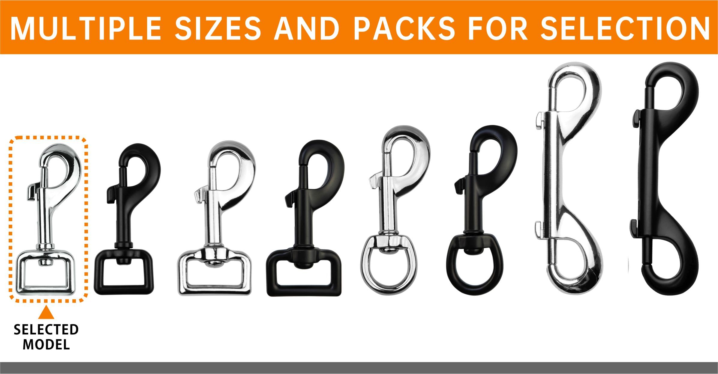 Garwor Heavy Duty Chrome Swivel Snap Hooks With Spring 3/4' 4 Pcs,Trigger Clip Snaps Dog Leashes Key Chain For Linking Pet Leash & Collar, Purse Straps,Diy Crafts
