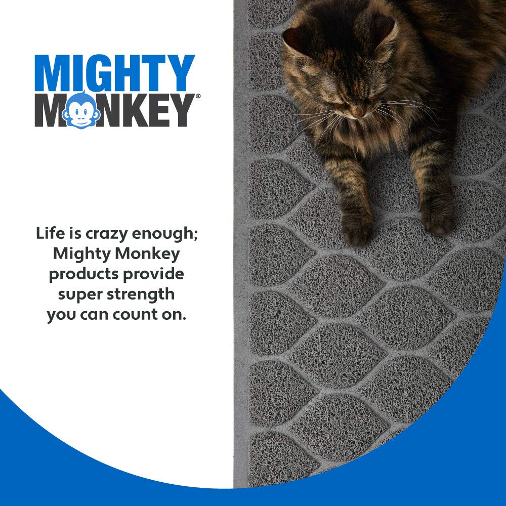 Mighty Monkey Waterproof Bpa Free Cat Litter Box Trapping Mat, Easy Clean Floors, Textured Baking, Soft On Sensitive Kitty Paws,