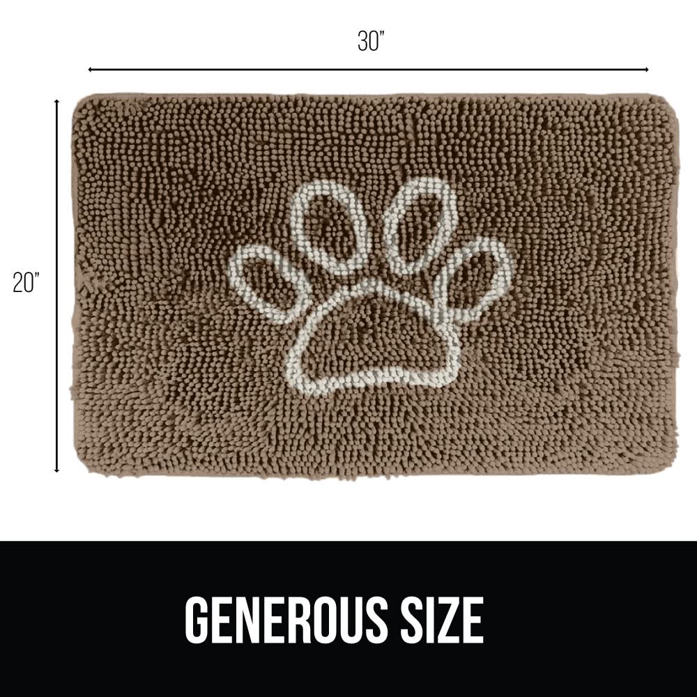 GORILLA GRIP Dog Doormat, Absorbent Doormats for Muddy Dogs Paws, 30x20 Machine Washable Soakstopper Rugs, Cleaner Floors, US De