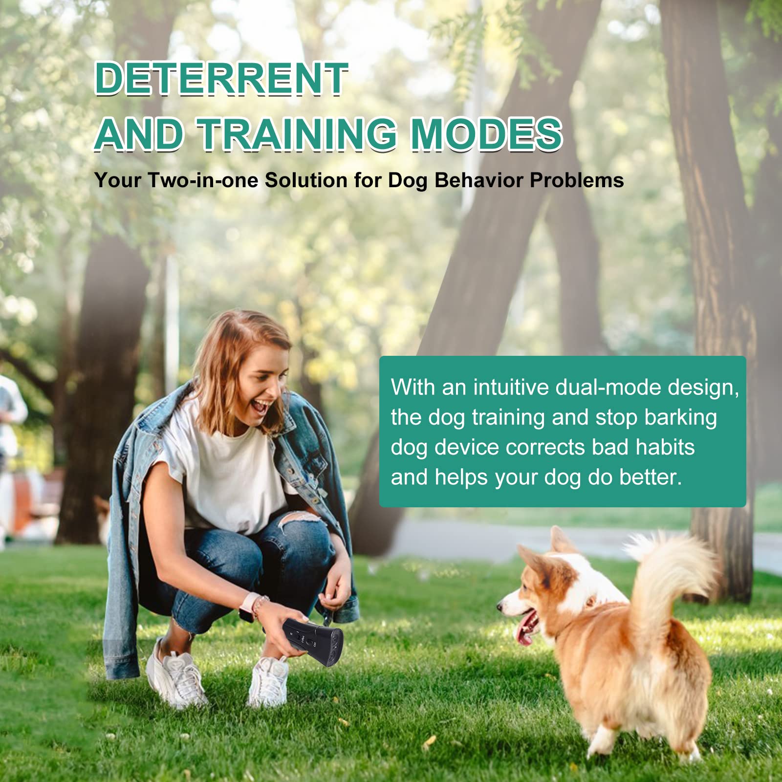Lopurs Dog Barking Control Devices,Anti Barking Device,Ultrasonic Dog Barking Control Devices & Training Tool,3 In 1 Bark Control Tool,Correct Poor Behavior, Indoor &Outdoor