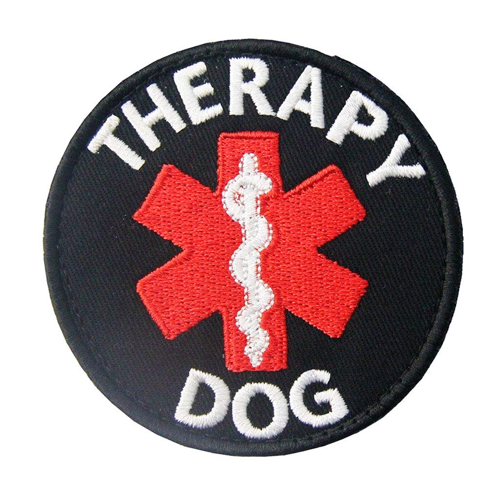 Therapy Dog Patch, Ems Medical Care Service Dog Patch For Vests Harnesses, Embroidered Hook & Loop Patch