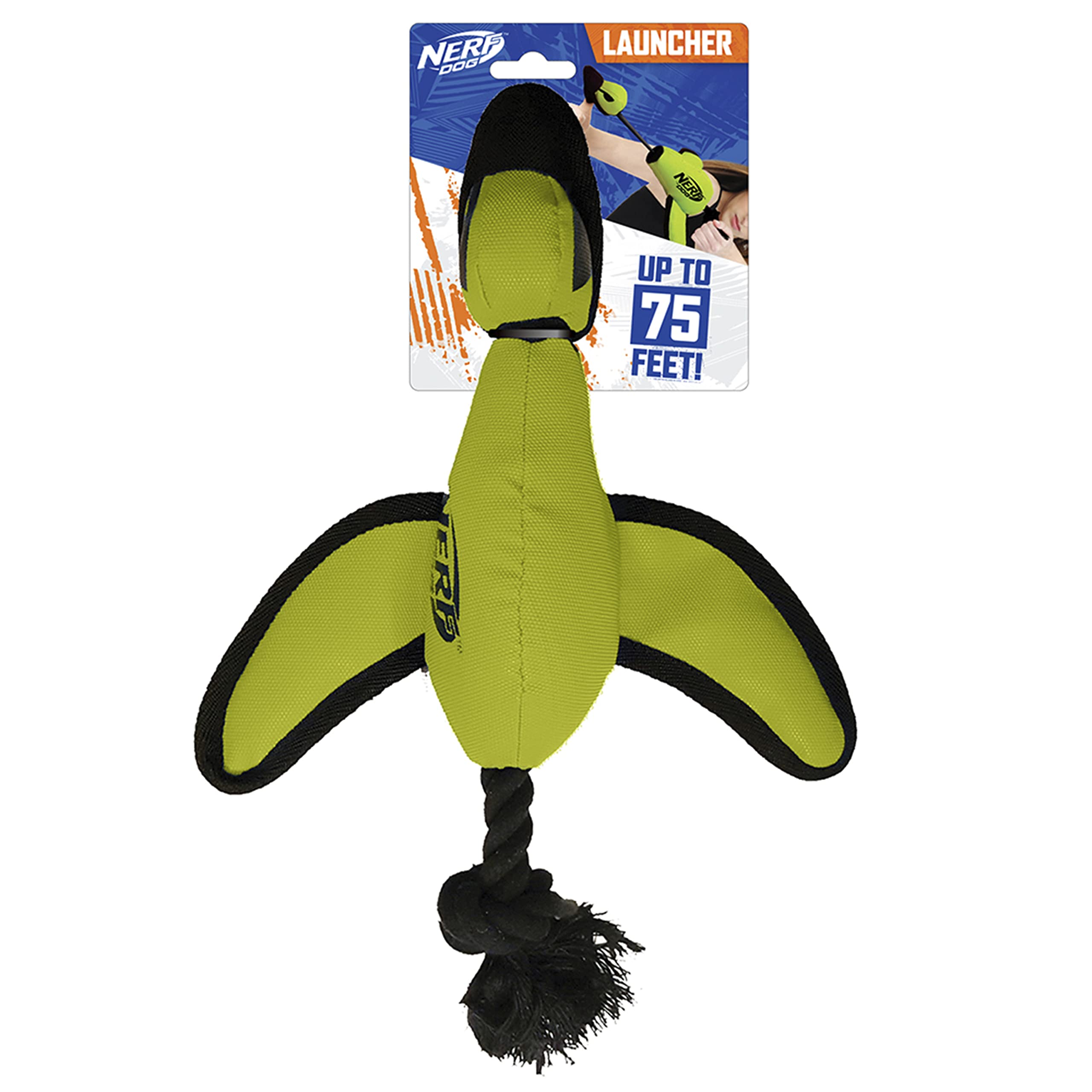 Nerf Dog Large Nylon Launching Duck, Green