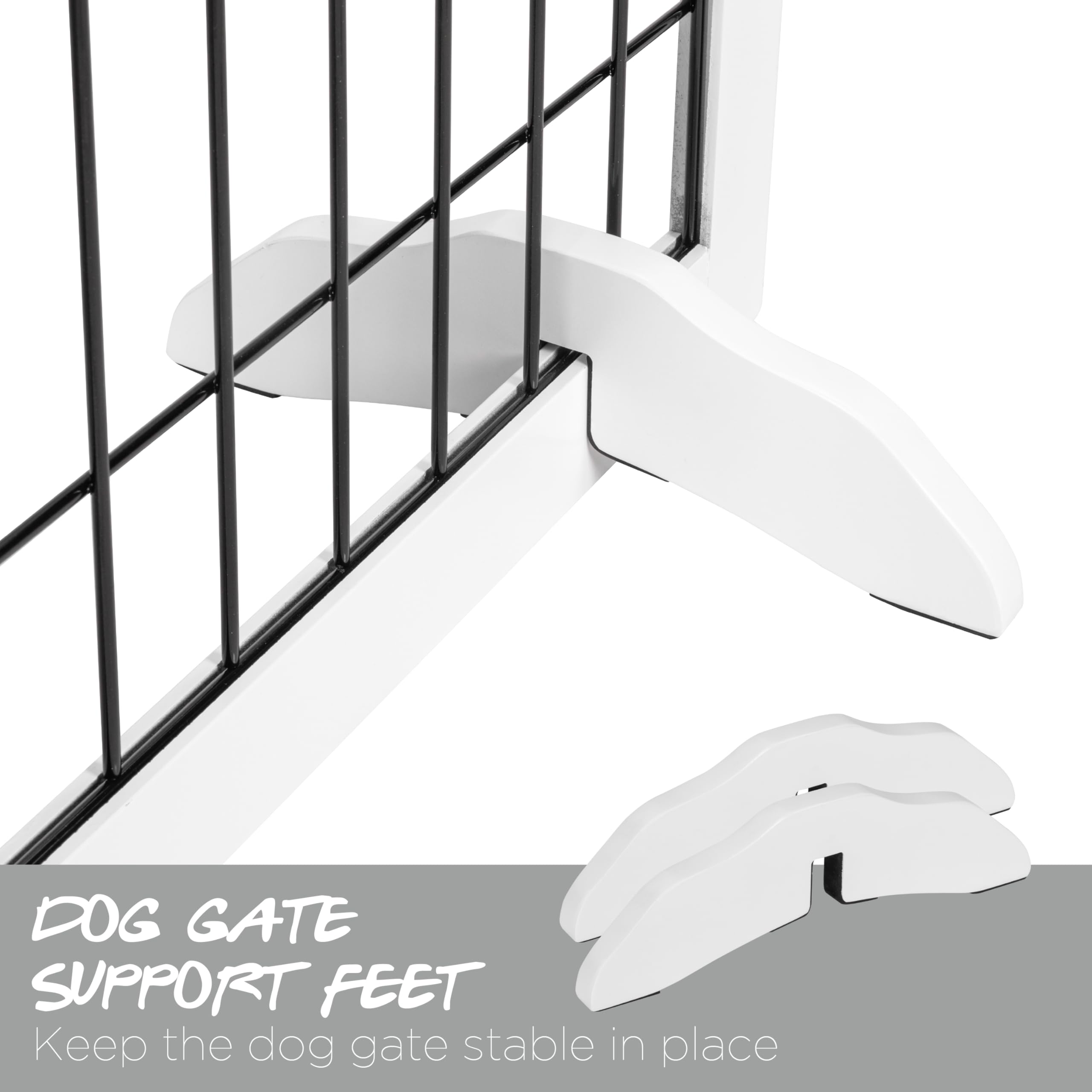 PAWLAND 360° Configurable Dog Gate Support Feet - White, 2 Count, Model SS20-UTXP24