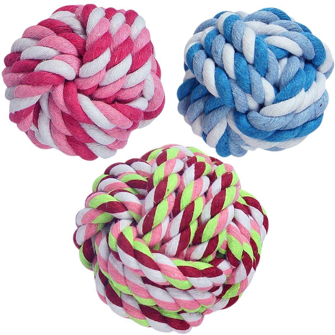 RvPaws 1 Pcs Pet Toy Chew Teething Cotton Rope Knot Ball Toys for Dog Tooth Clean Ball BiteResistant Dog Chew Puppy Training In