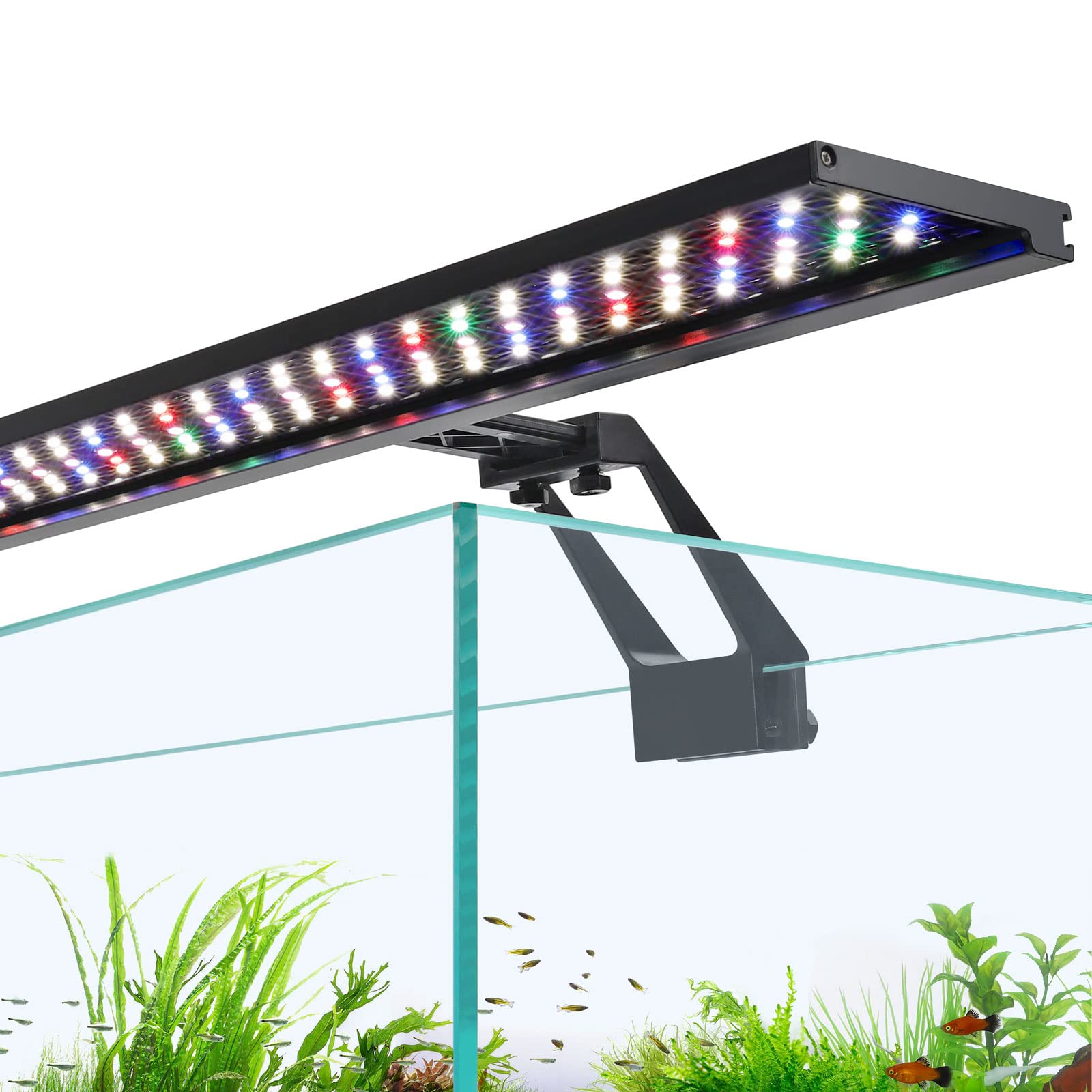 Hygger Clip On Full Spectrum Aquarium Led Light, 18W Day-Night Dual Timer Sunrise-Day-Sunset-Moon Fish Tank Light, Adjustable Timer Brightness With 9 Colors For Planted Tank
