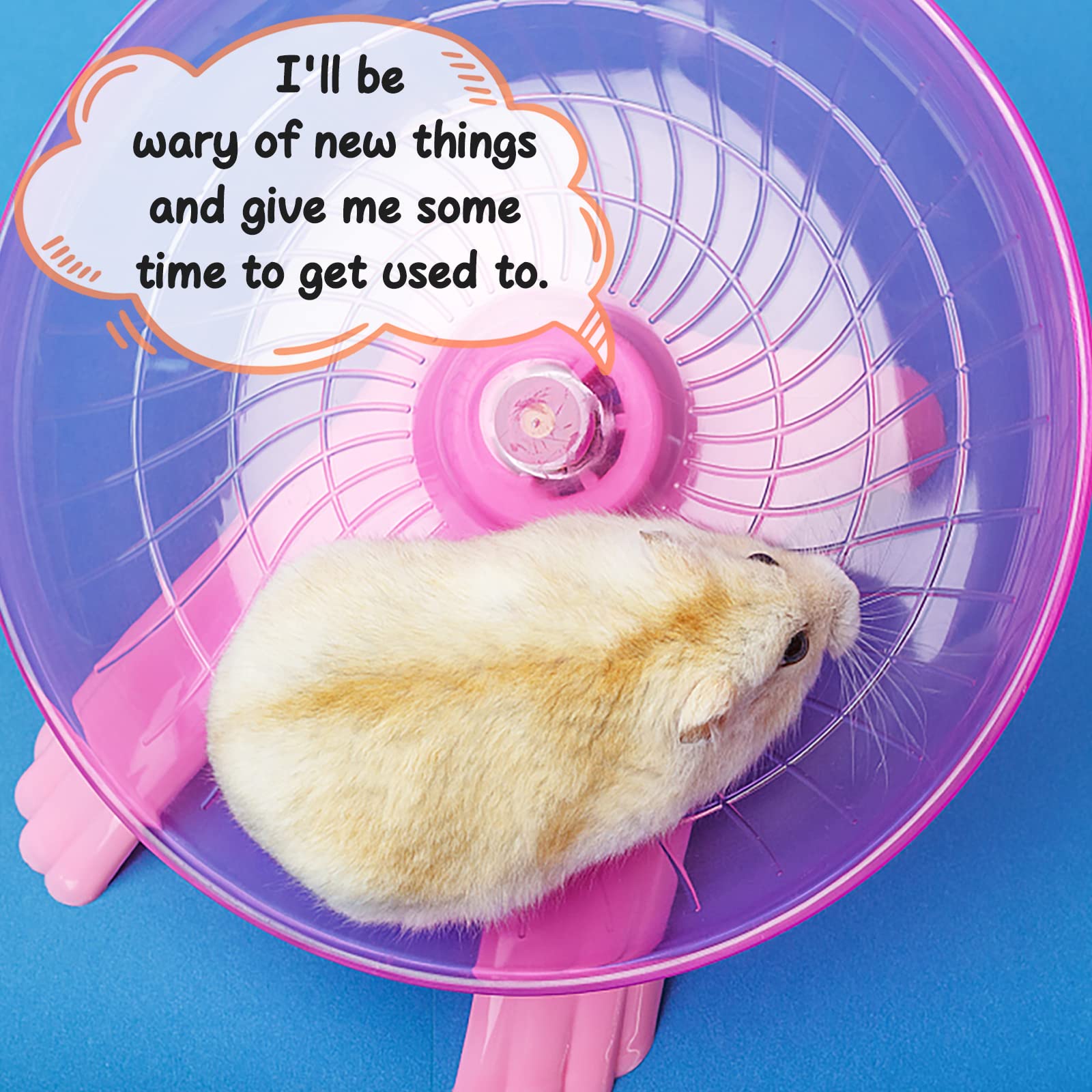 Hamster Flying Saucer Wheel Silent Spinner Quiet Exercise Runner For Dwarf Hamster/Gerbil Rat/Roborovski (Pink)