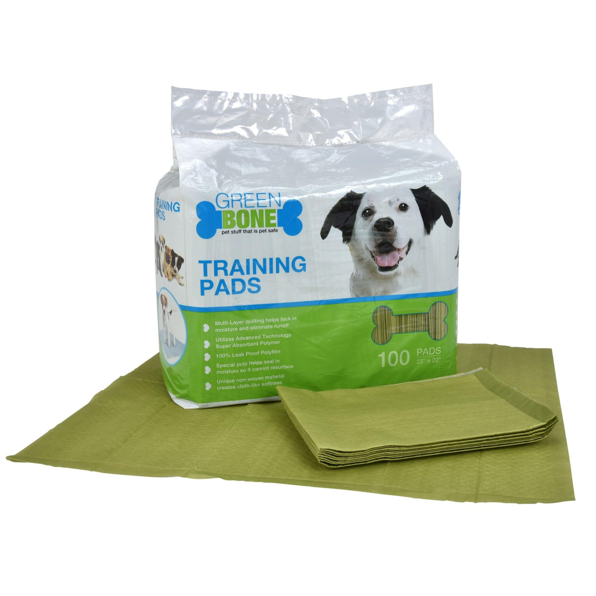 Greenbone Training Pads - Leak Proof - Lemongrass Scent - 100 Count