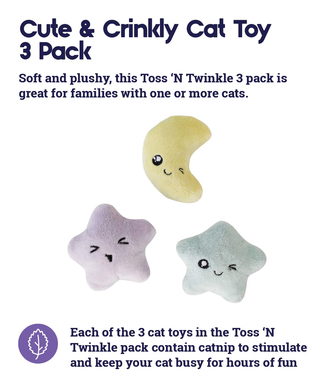 Catstages Toss 'N Twinkle Catnip Cat Toys - 3 Pack