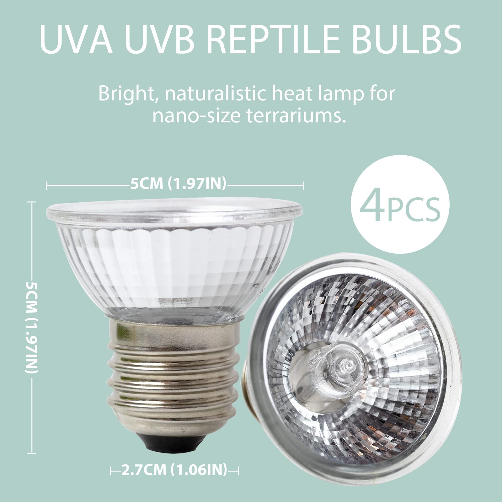 Lucky Herp 4 Pack 25W Uva Uvb Reptile Light Bulbs, Heat Lamp Bulbs For Reptiles And Amphibians, Basking Light Bulb For Turtle, B