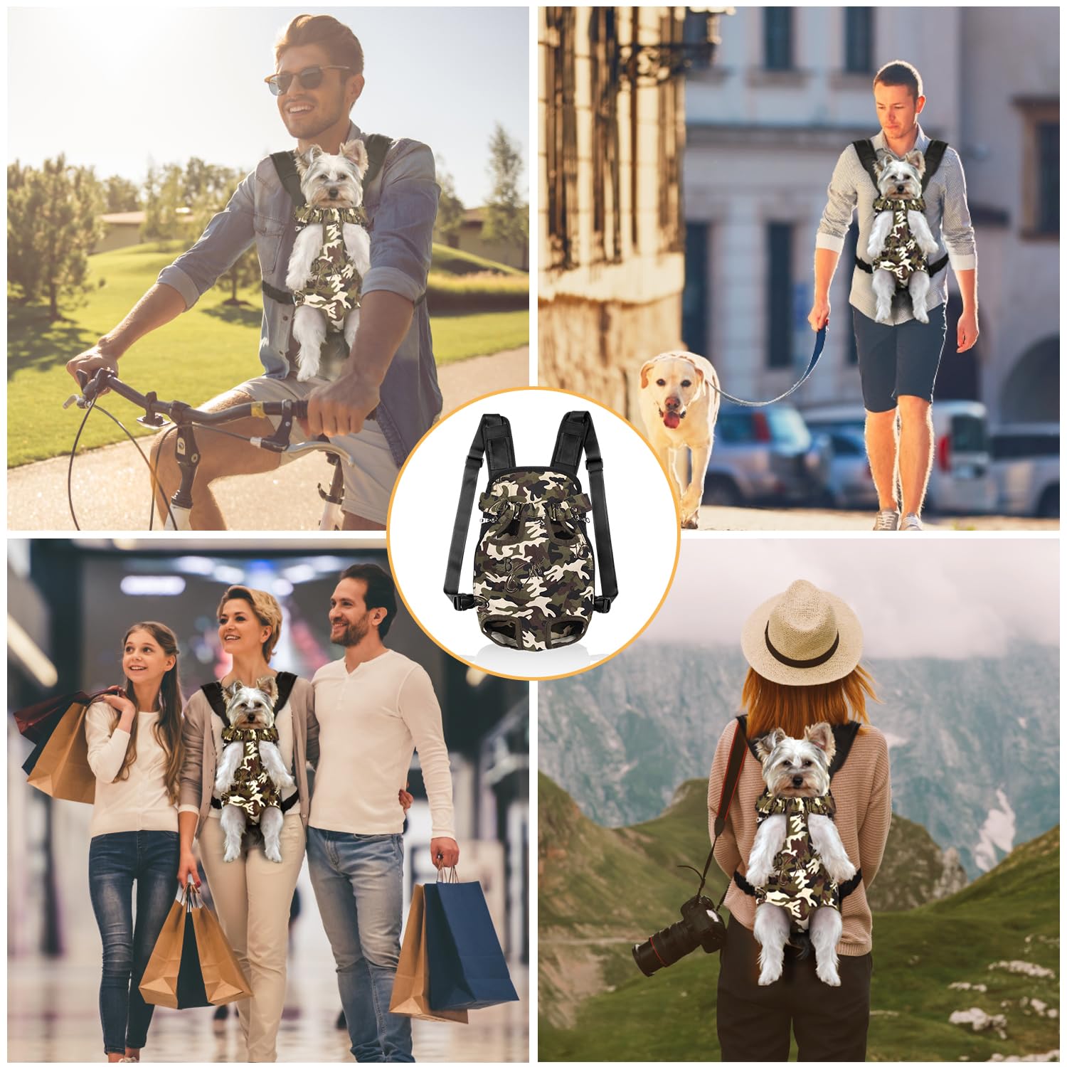 YUDODO Pet Dog Carrier Backpack Adjustable Dog Front Carrier, Legs Out Easy-Fit Dog Travel Backpack Carrier for Hiking Camping f
