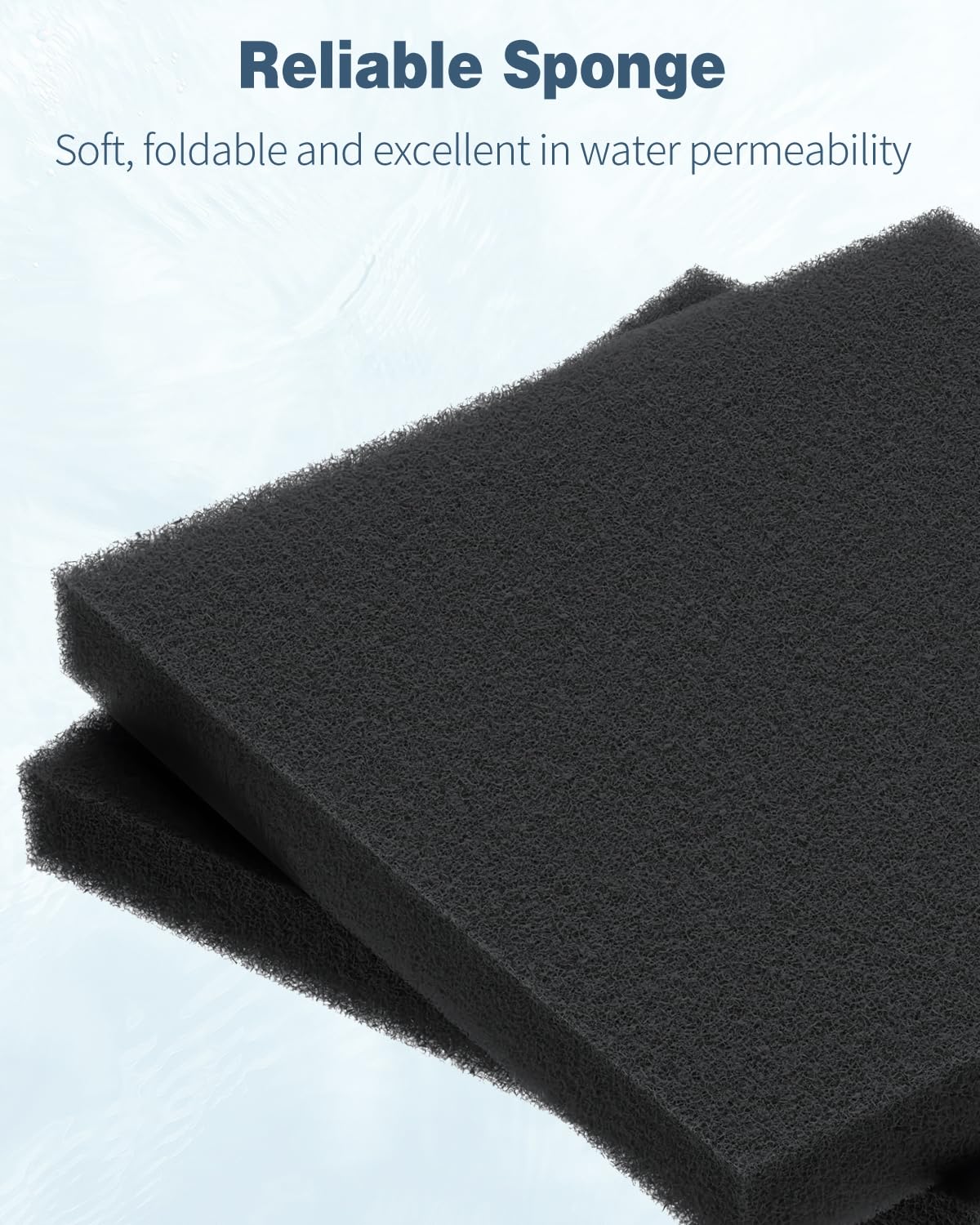 Pawfly 9'' L X 9'' W Aquarium Filter Media Sponge Filter Floss Roll For Sumps Ponds Hydroponics Black Foam Floss For Water Filtr