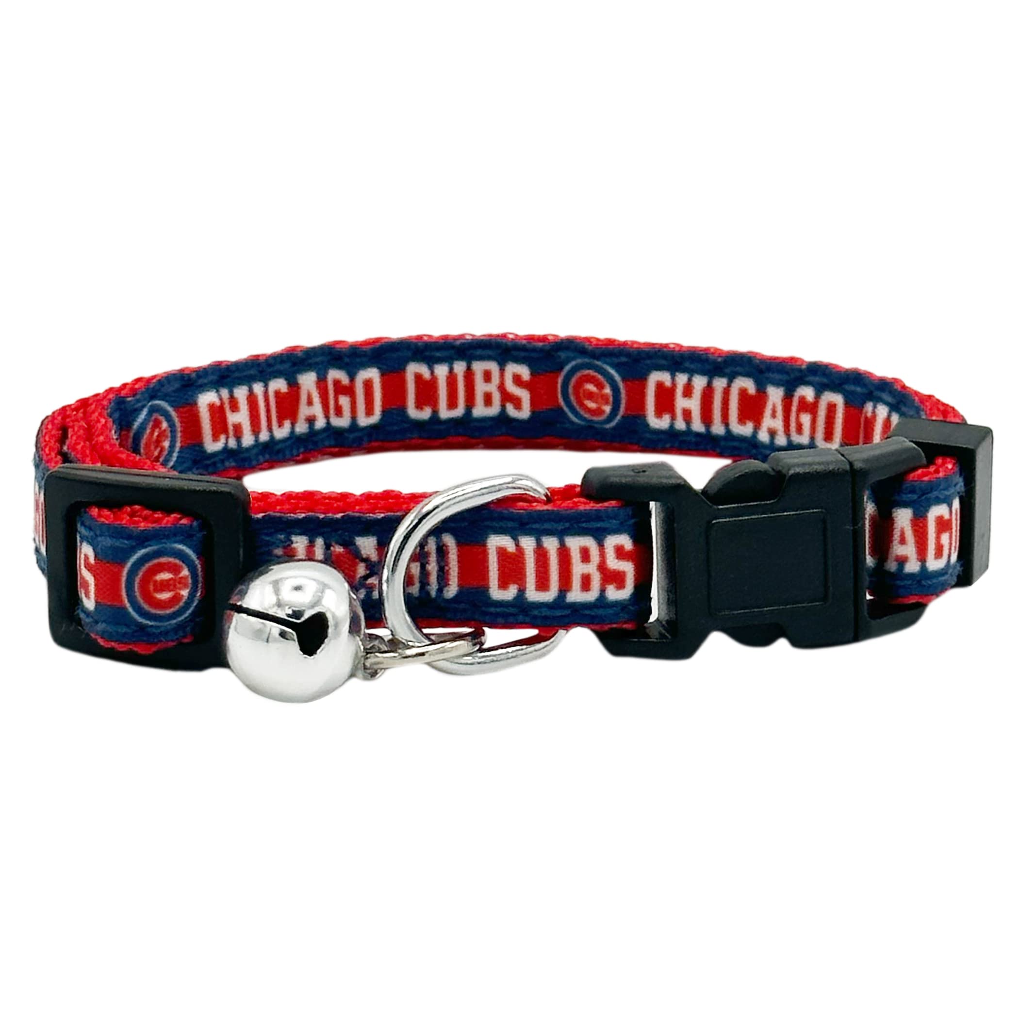 Mlb Cat Collar Chicago Cubs Satin Cat Collar Baseball Team Collar For Dogs & Cats. A Shiny & Colorful Cat Collar With Ringing Be
