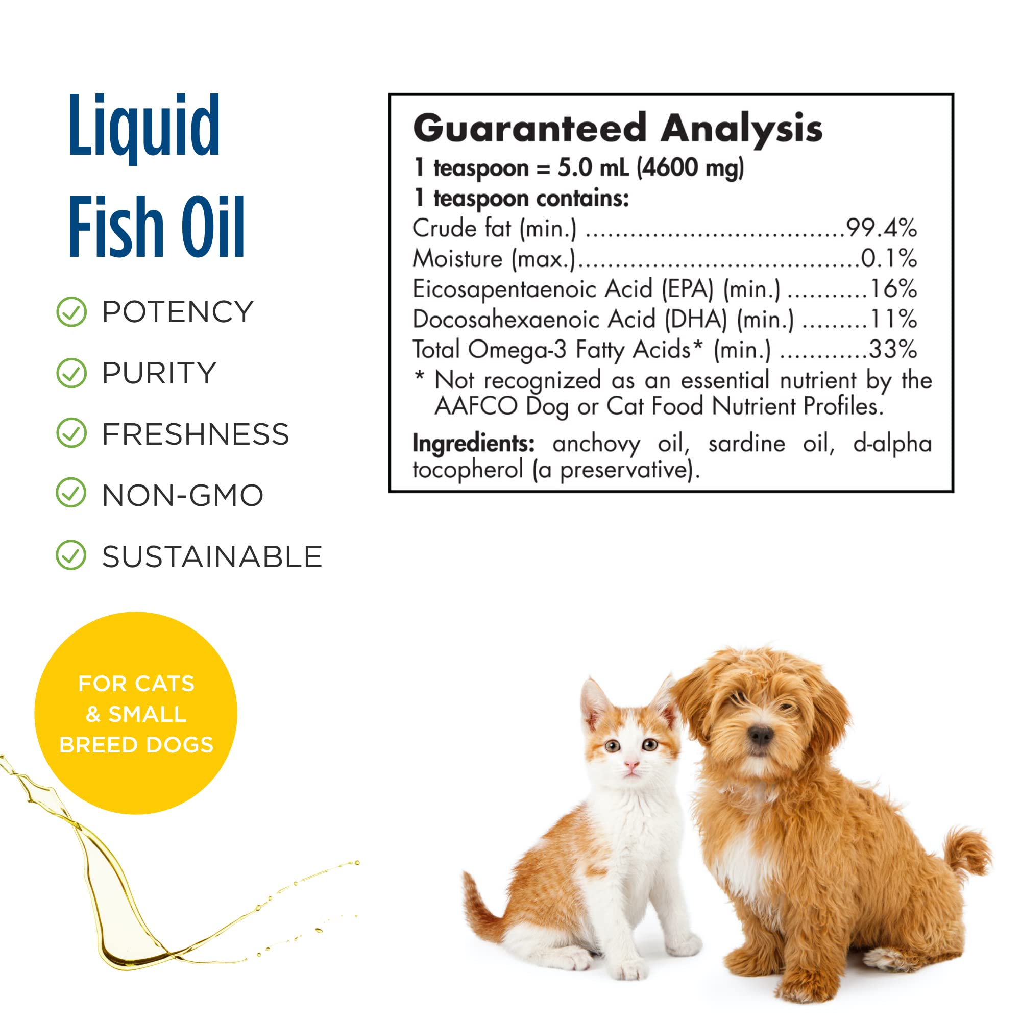 Nordic Naturals Omega-3 Pet, Unflavored - 2 Oz - 304 Mg Omega-3 Per One Ml - Fish Oil For Small Dogs & Cats With Epa & Dha - Pro