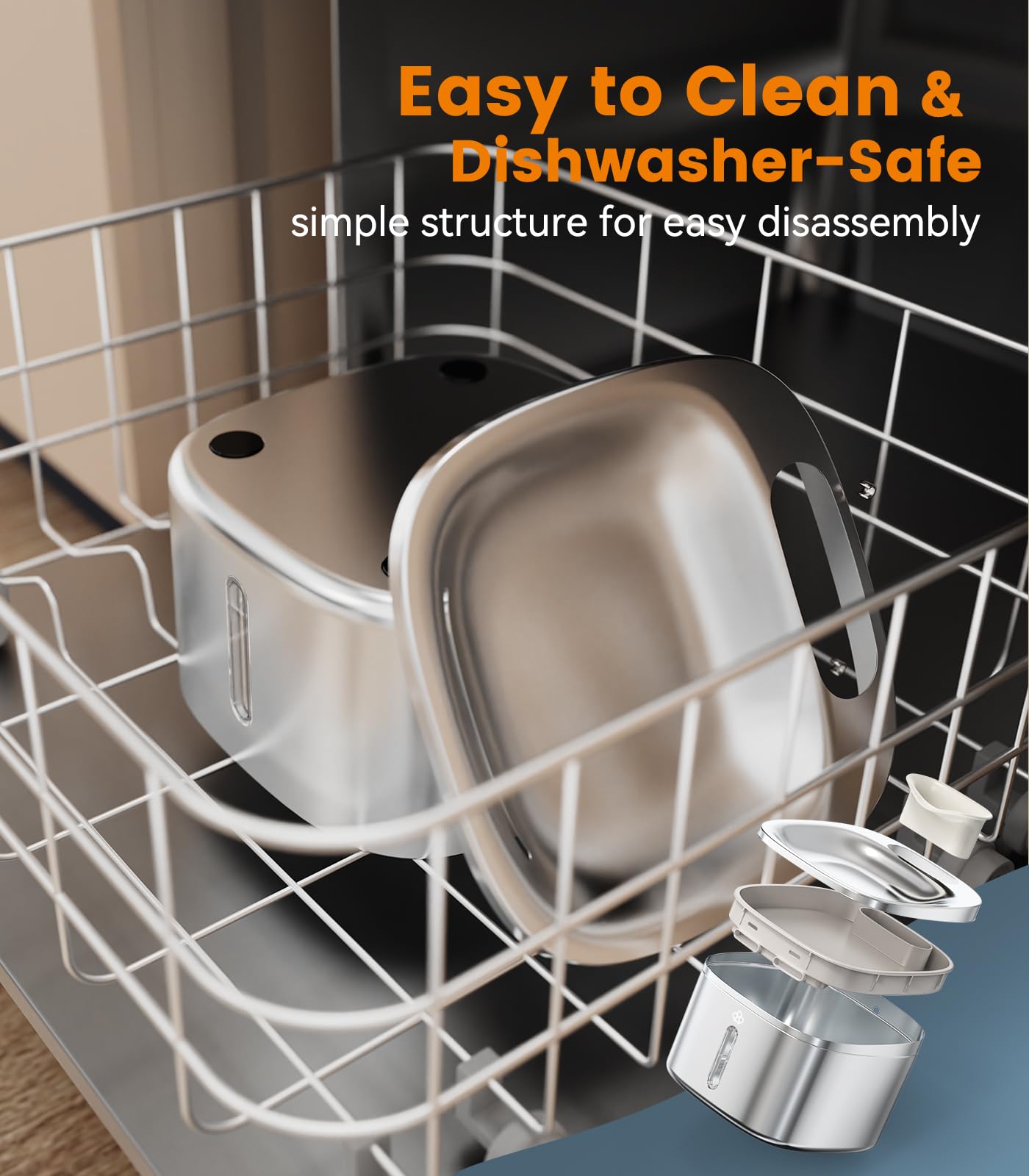 Oneisall Stainless Steel Cat Water Fountain, 3.5L/118Fl Oz Automatic Pet Drinking Fountains For Cats Indoor, Quiet Running Cat W