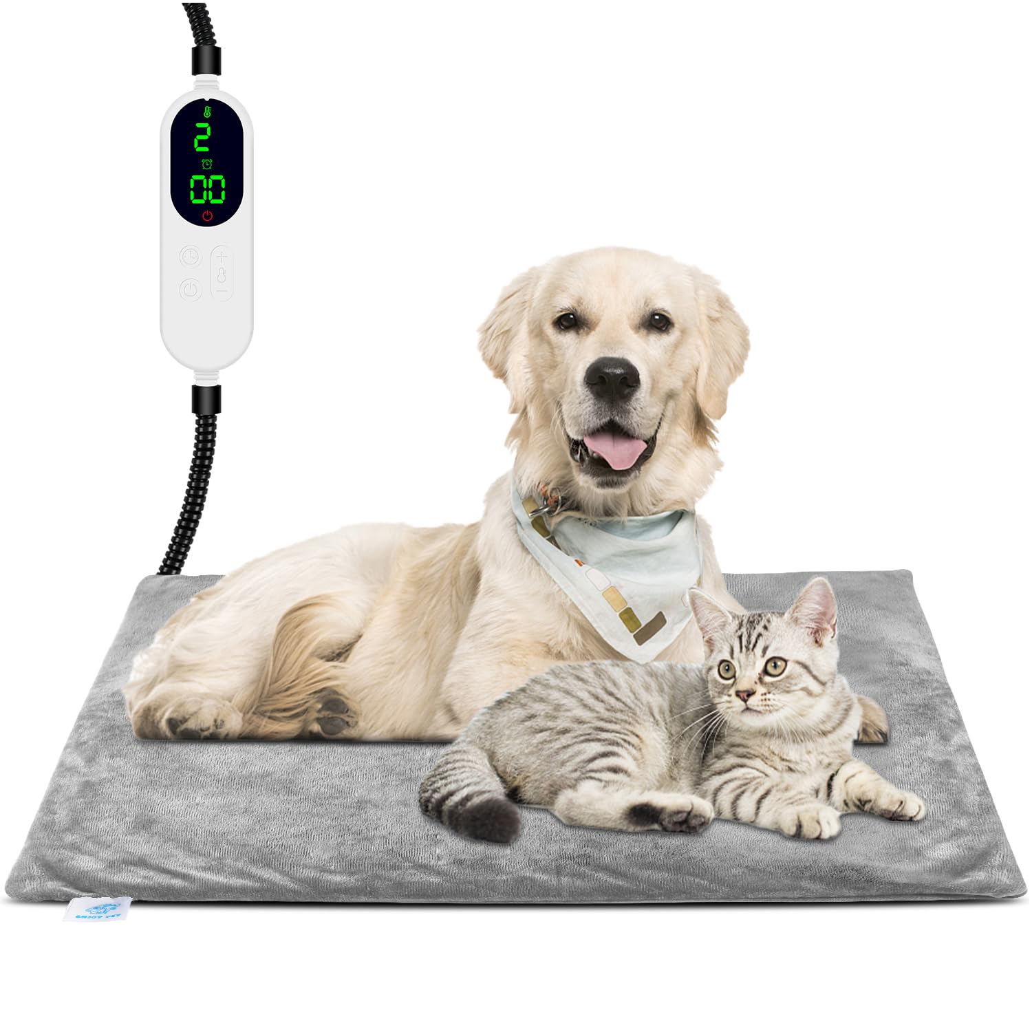 Pet Heating Pad For Cats Dogs, Electric Cat Heating Pad Indoor With Timer, 9 Level Temperature Dog Heating Pad Waterproof Heated