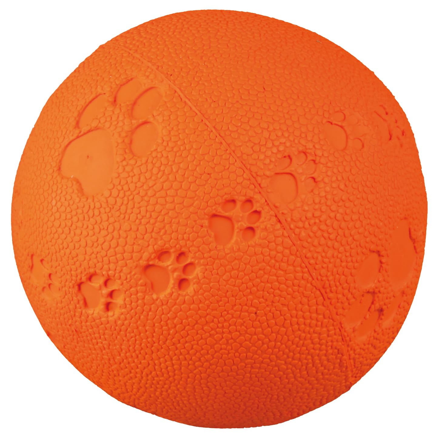 TRIXIE Paw Print Pattern Squeaky Ball Toy for Dogs, Soft Rubber Dog Toy for Training & Play, Durable Bouncing Ball for Exercise,