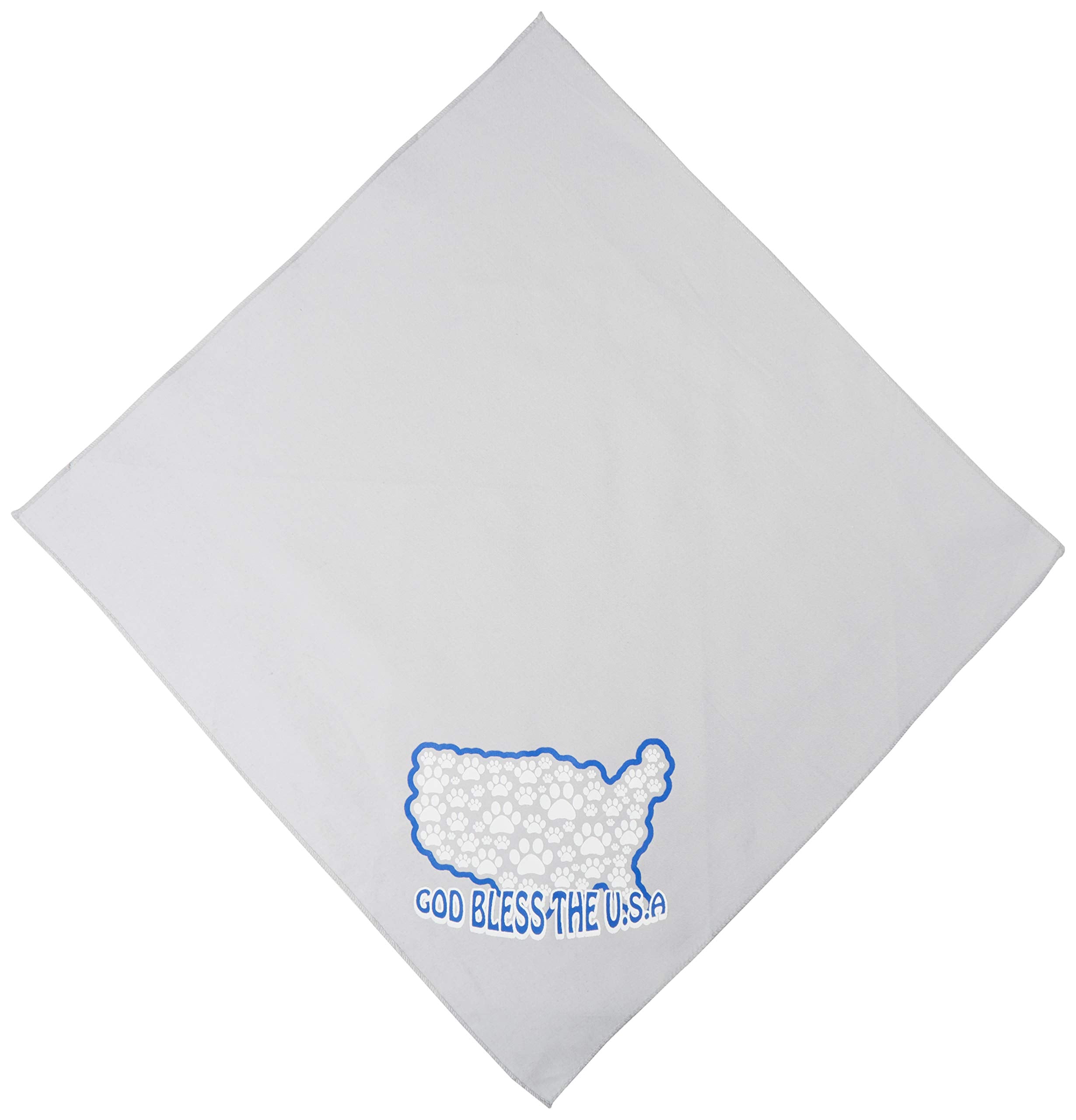 Pet and Dog Bandana Screen Printed, &quot;God Bless The USA&quot; Grey Small
