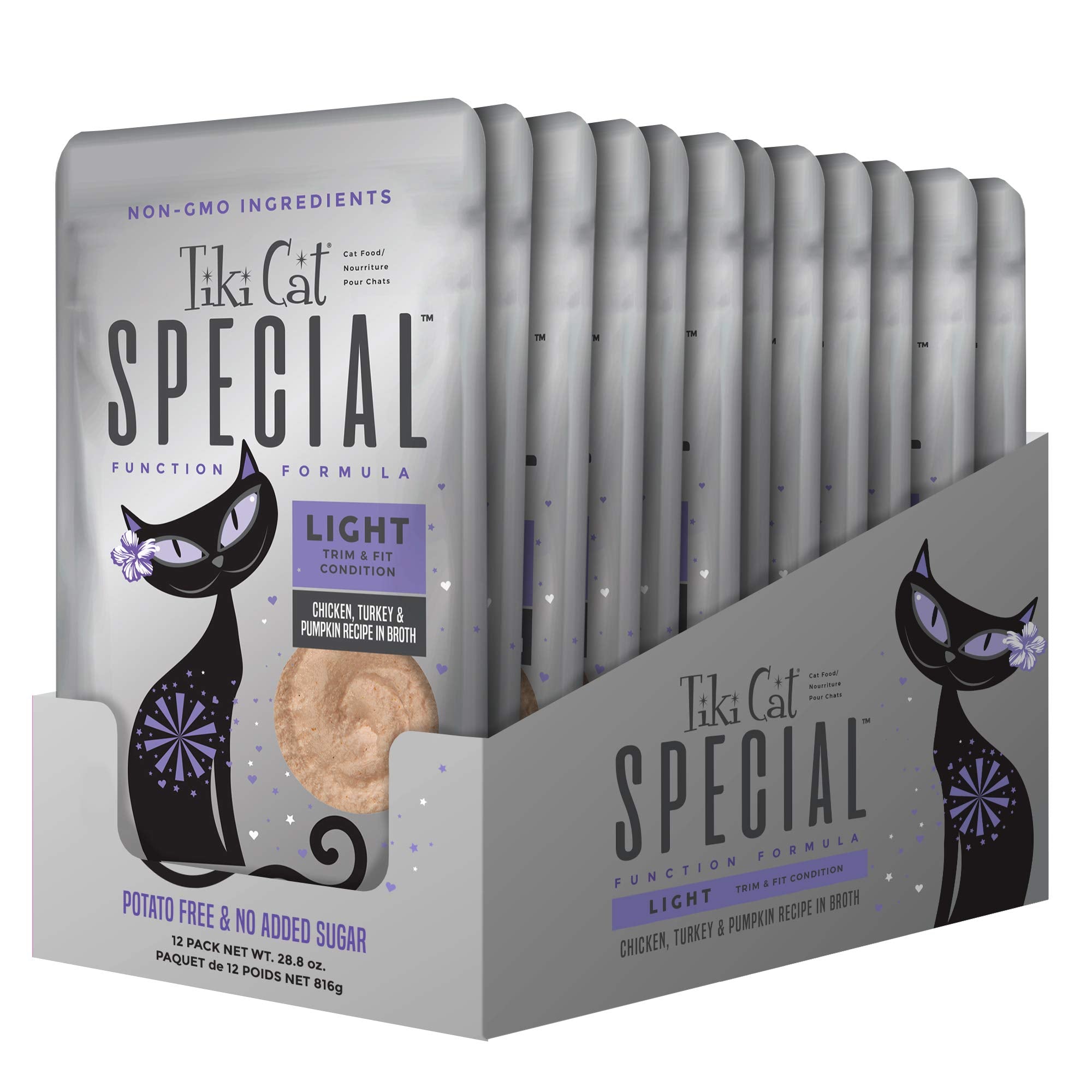 Tiki Cat Solutions Light Mousse, Chicken, Turkey & Pumpkin, Formulated to Support Healthy Trim and Fit, Functional Wet Cat for A