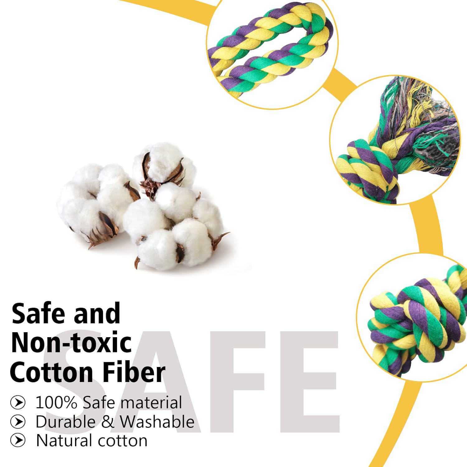 Tuahoo 2 Pack Dog Rope Toys, Indestructible Dog Toy For Large/Medium Aggressive Chewers, Tough Chew Rope Tug Of War For Dogs, In