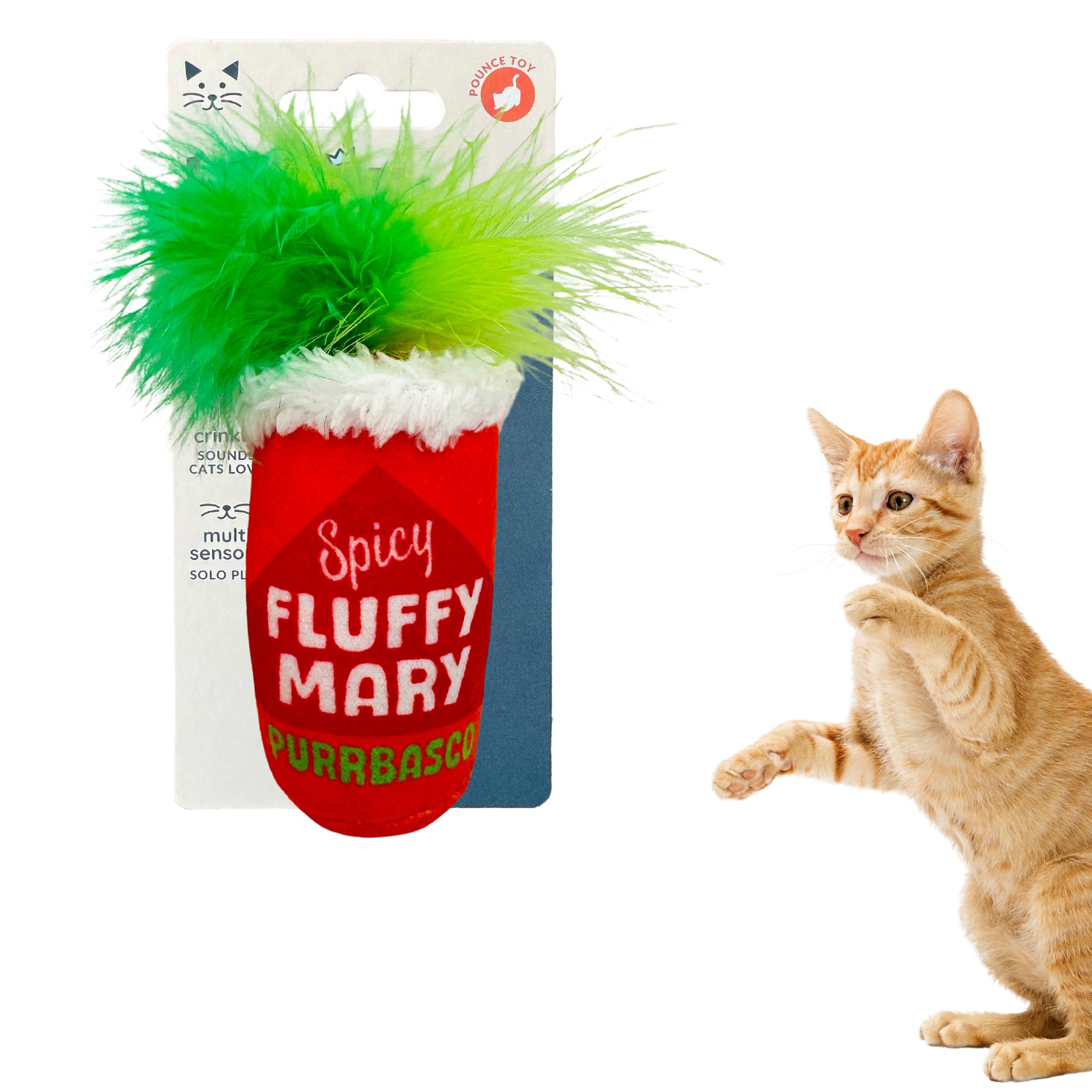 Huxley & Kent Plush Cat Toy - Fluffy Mary - Snack Attack Strong Catnip And Crinkle Filled Cat Toy - Kittybelles