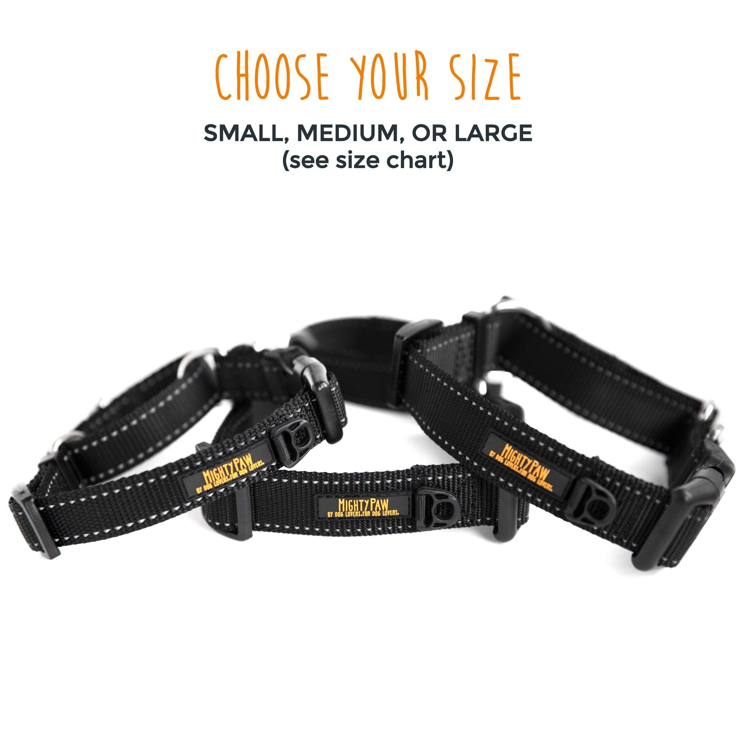 Mighty Paw Martingale Nylon Training Collar - Martingale Collar Dog - Limited Slip Design For Controlled Training - Reflective S