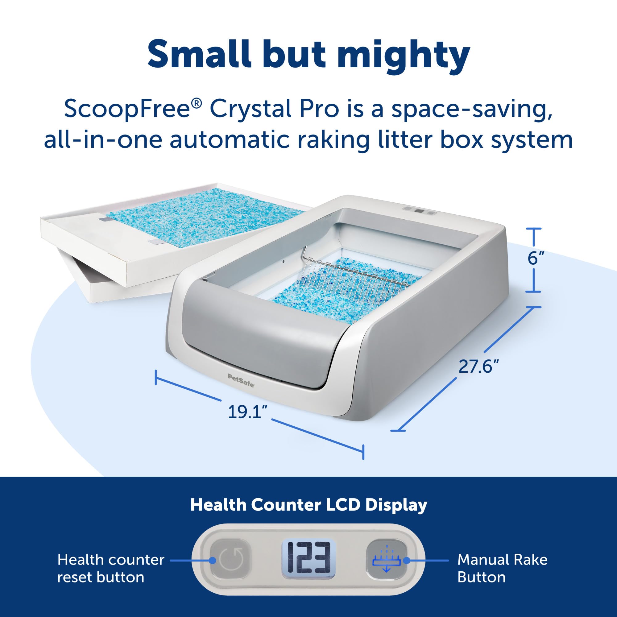 Petsafe Scoopfree Self-Cleaning Cat Litterbox - Never Scoop Litter Again - Hands-Free Cleanup With Disposable Crystal Tray - Less Tracking, Better Odor Control - Includes Disposable Tray