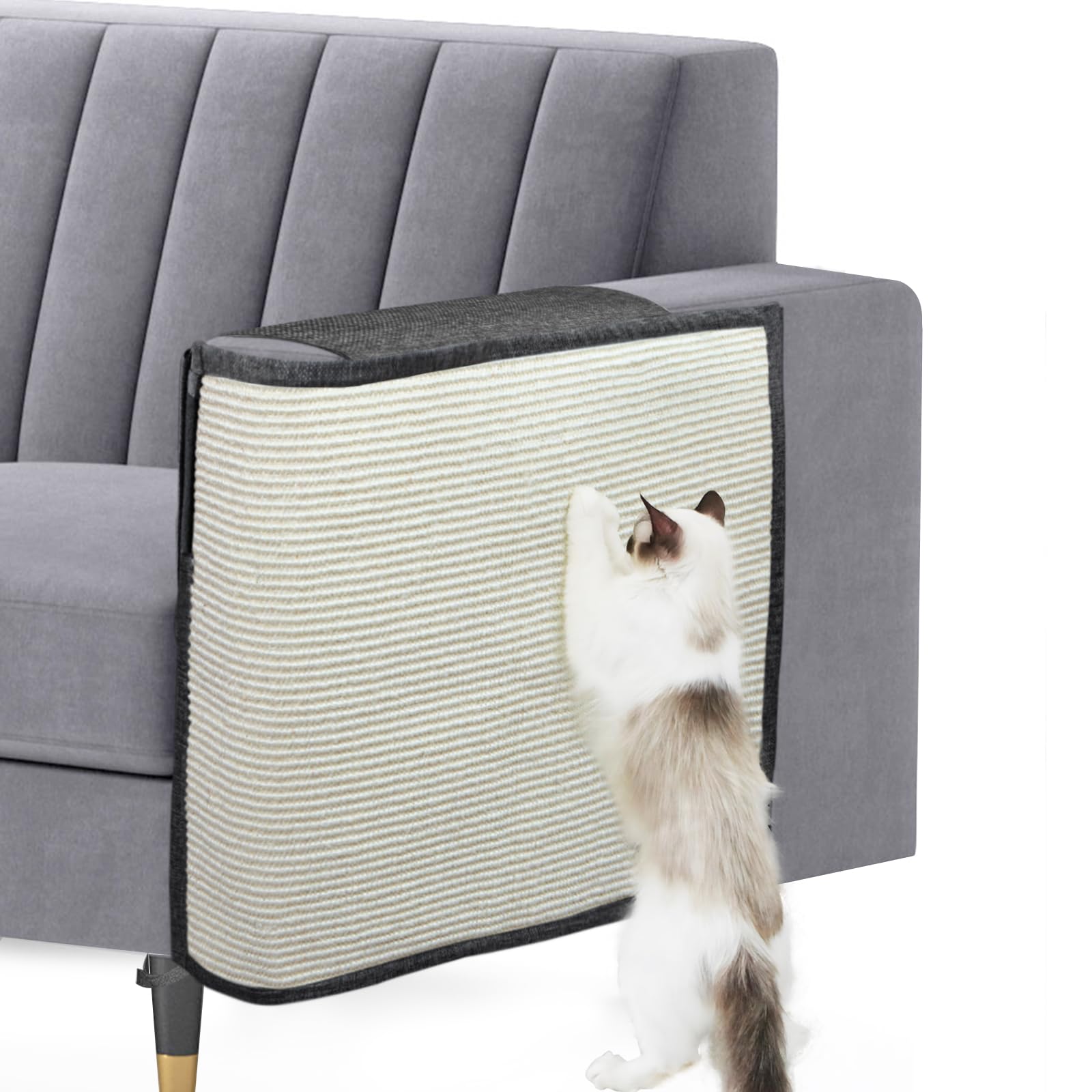 Upgraded Cat Scratch Furniture Couch Protector With 27.6L*19.6W Natural Sisal For Protecting Large Area Couch Sofa Chair